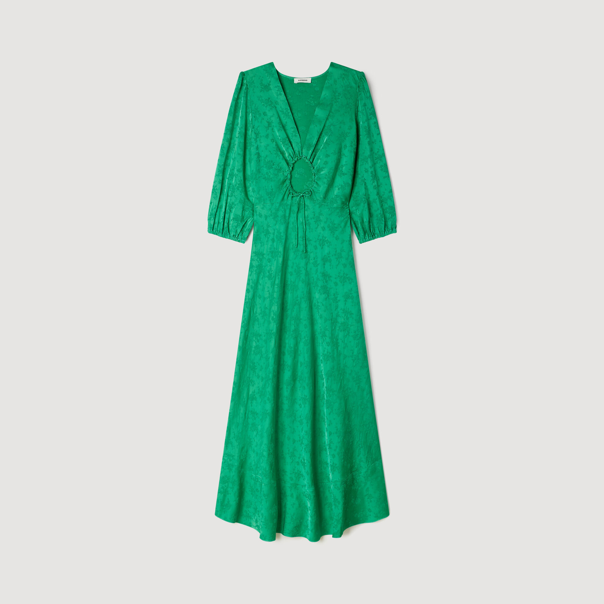 Robe maxi jacquard fleurie