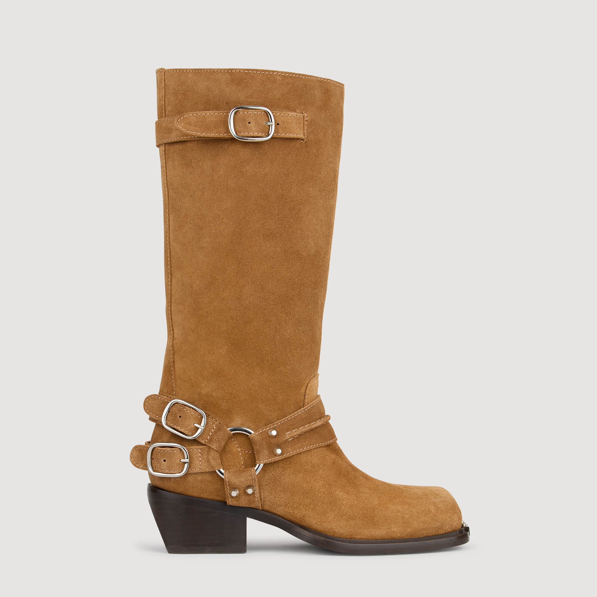 Bottes à boucle en daim