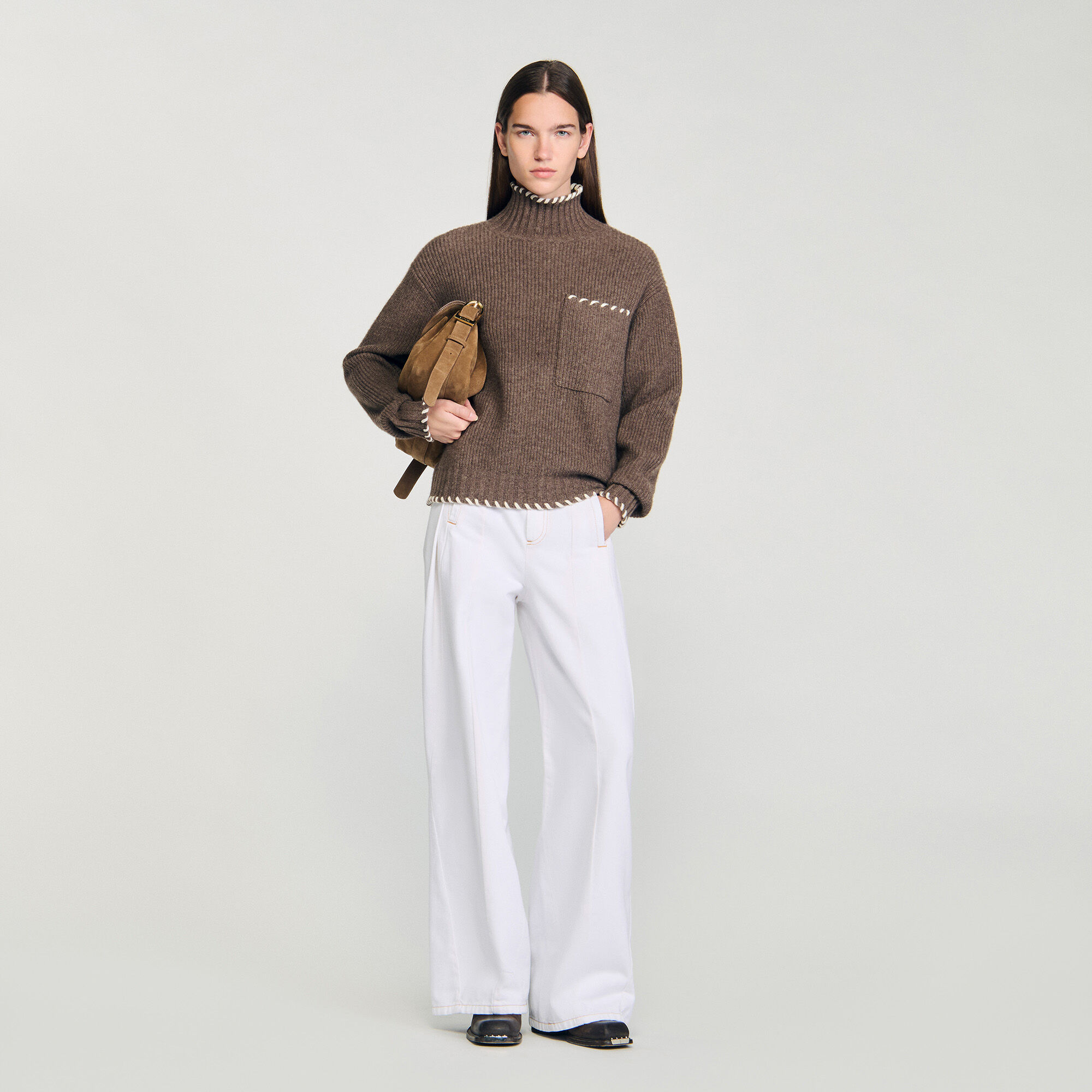 Pull oversize à col roulé
