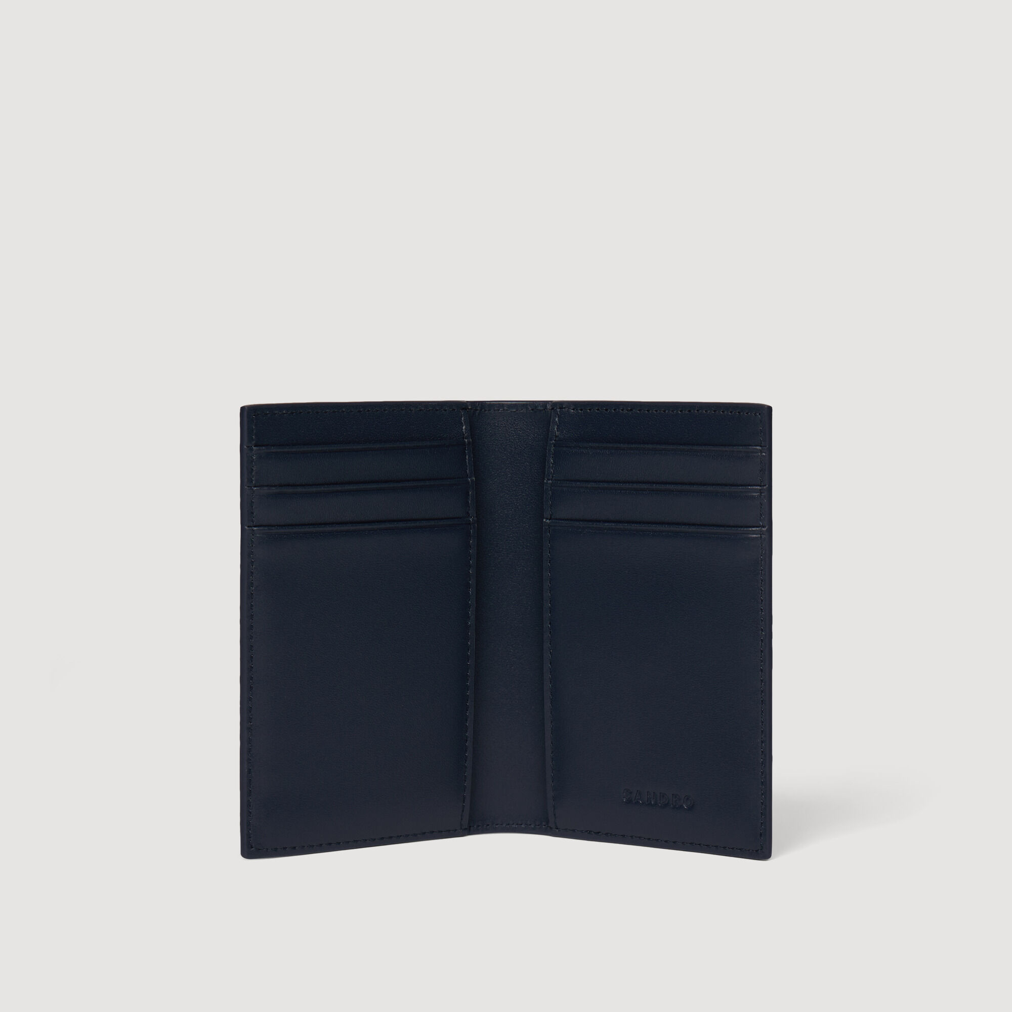 Portefeuille en cuir grainé pliable