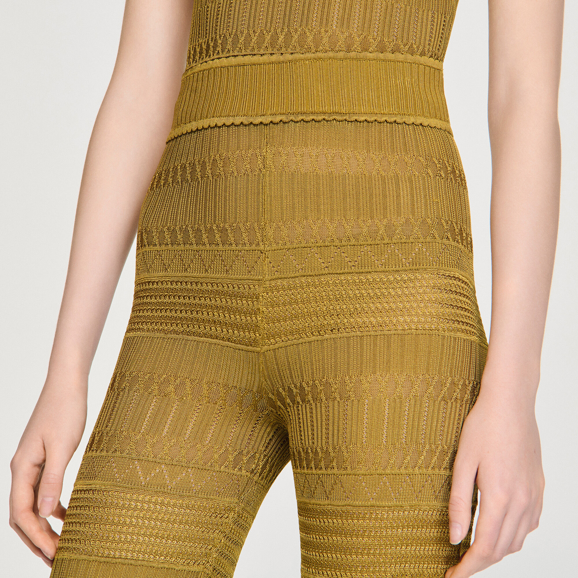 Pantalon en maille pointelle