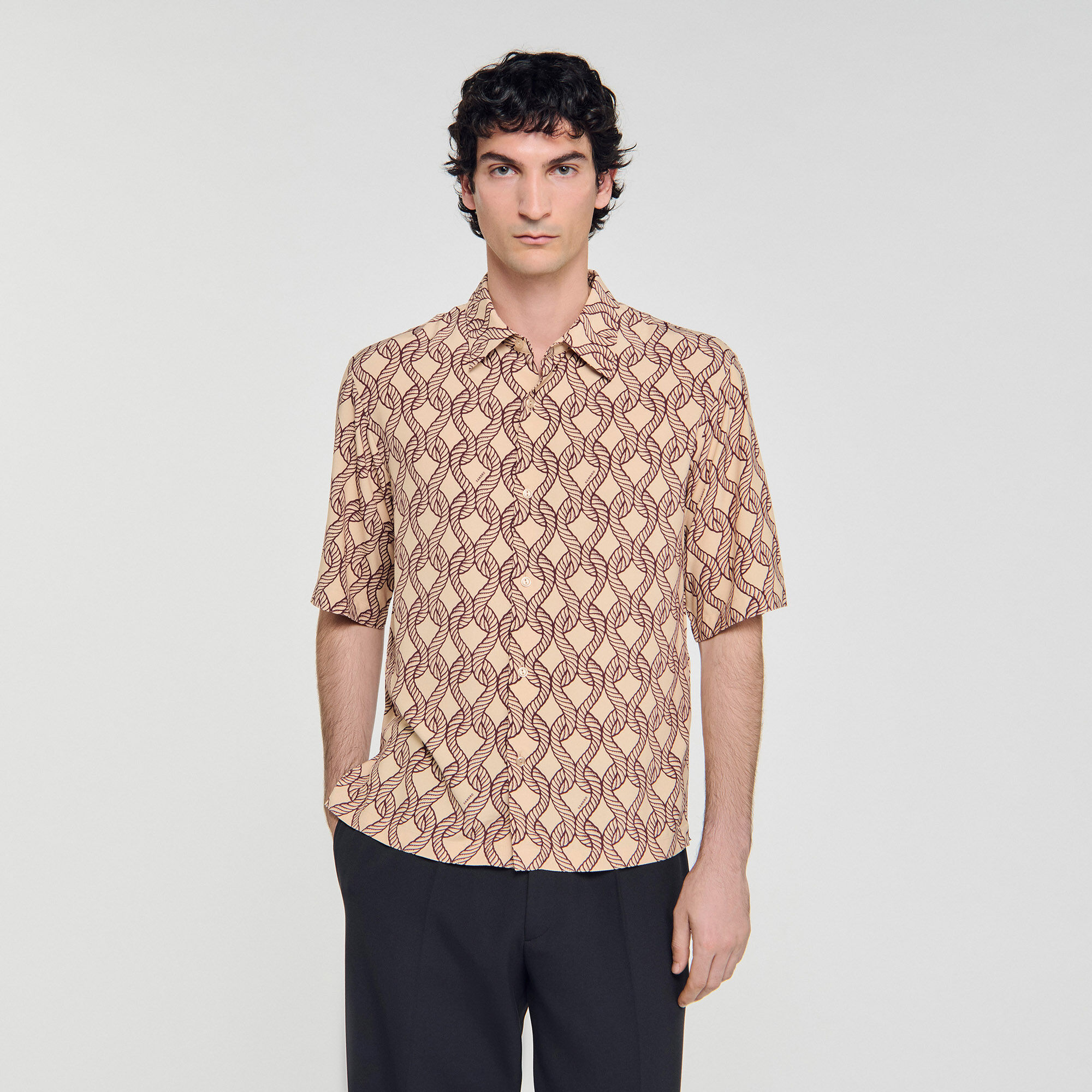 Chemise à imprimé corde ample