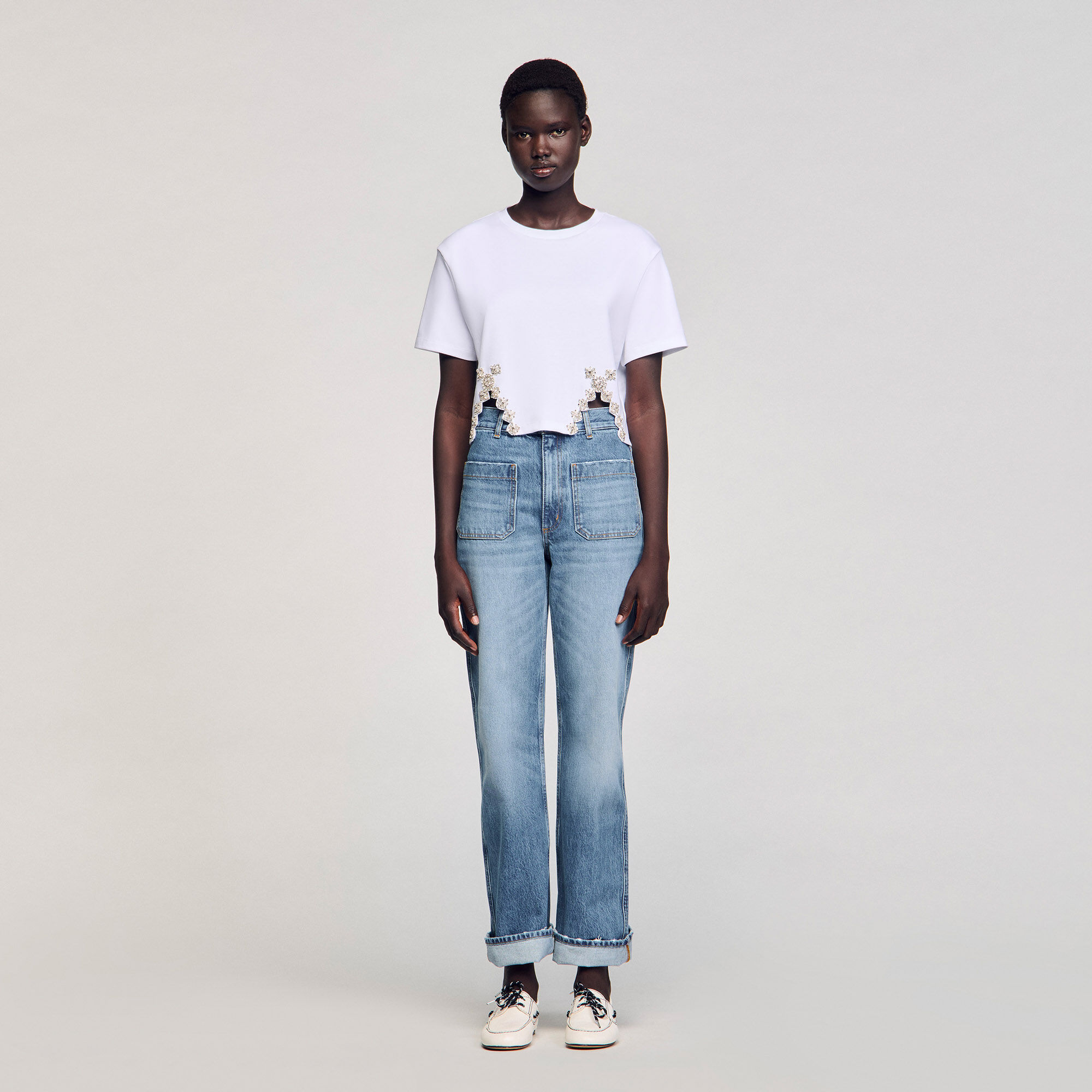 Haut crop en strass