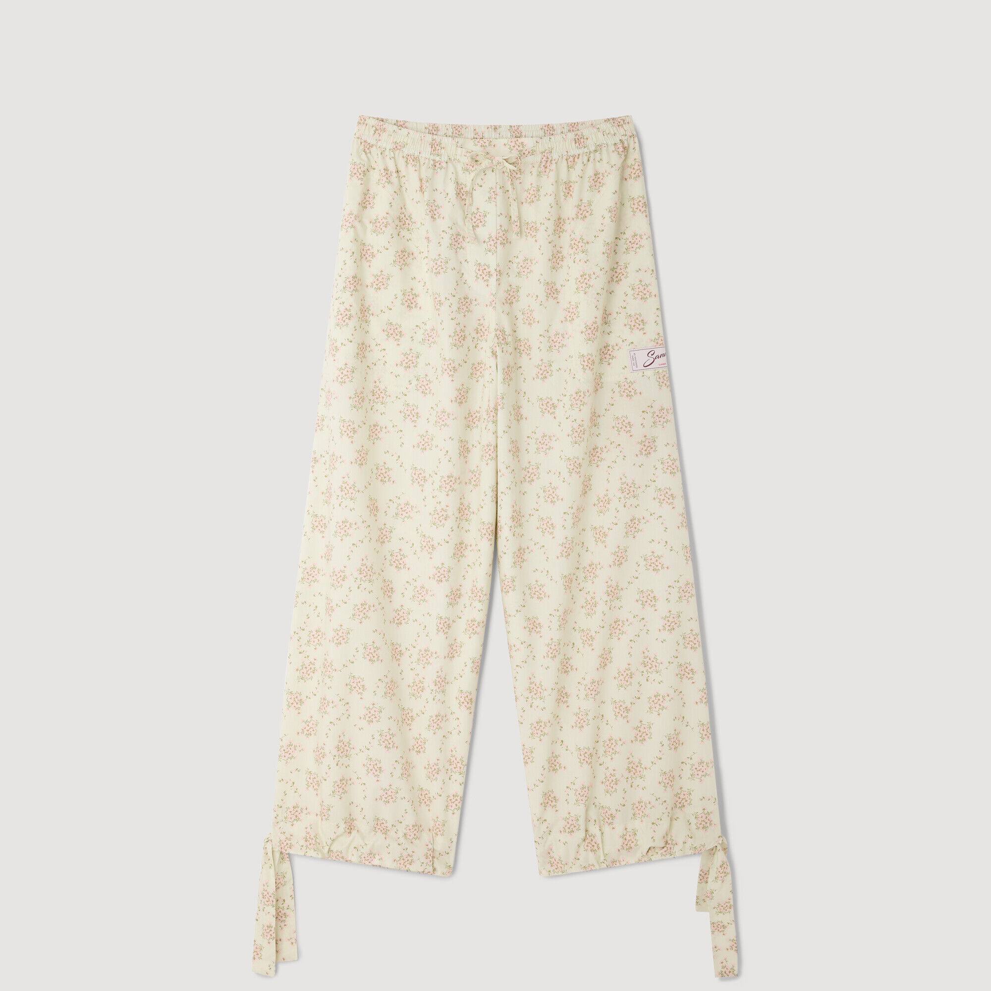 Pantalons larges à imprimé floral