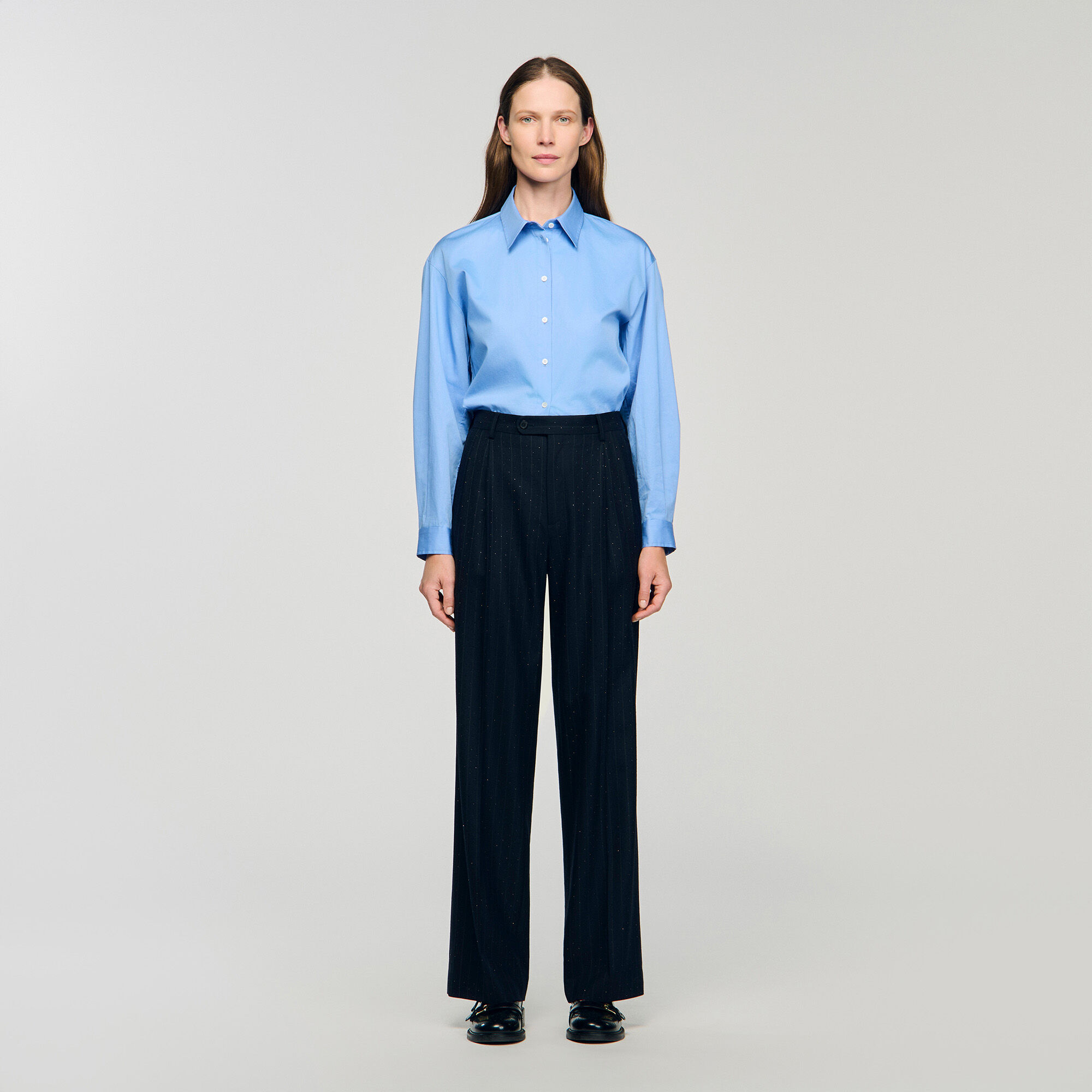 Pantalons rayés strass