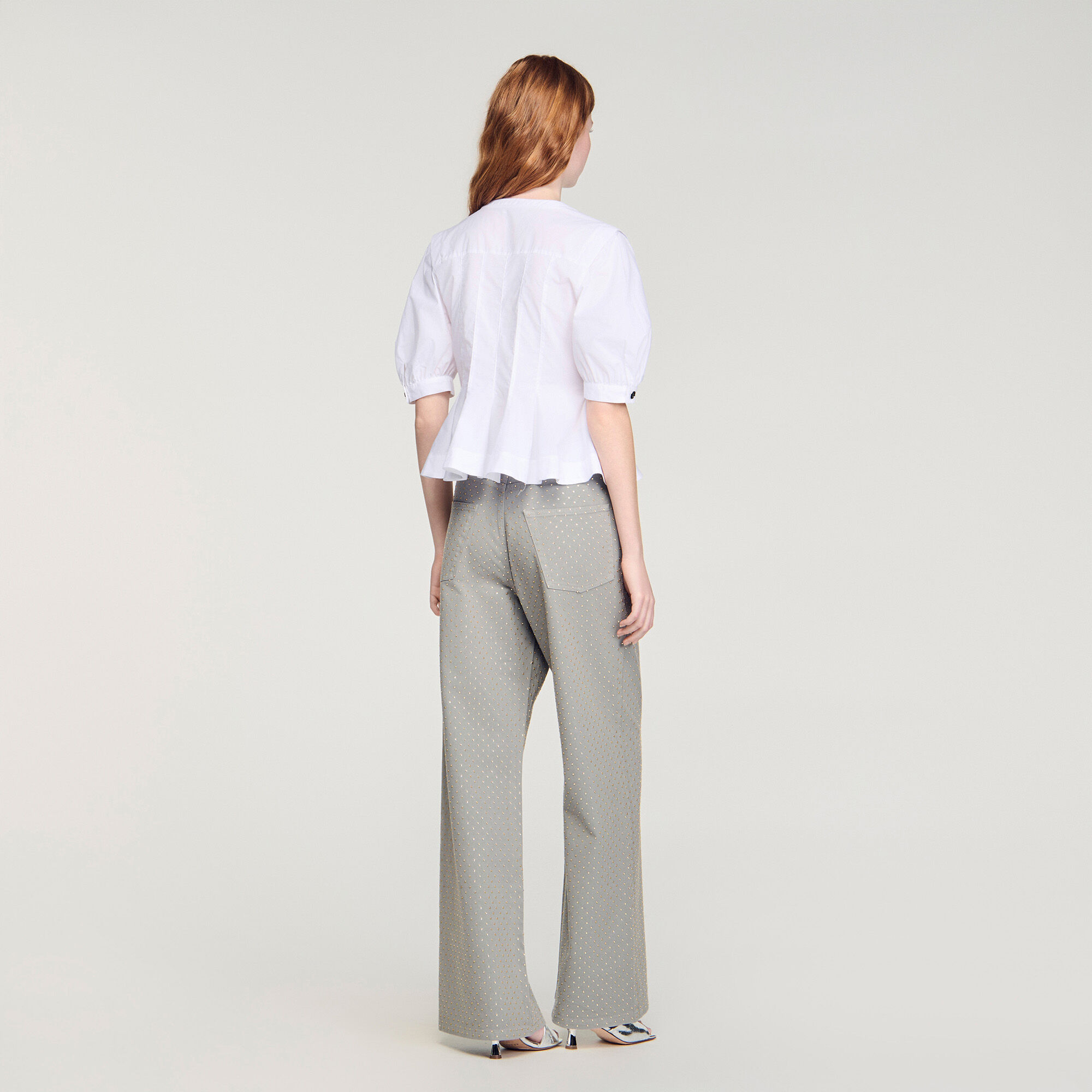 Chemise à peplum avec fermeture éclair
