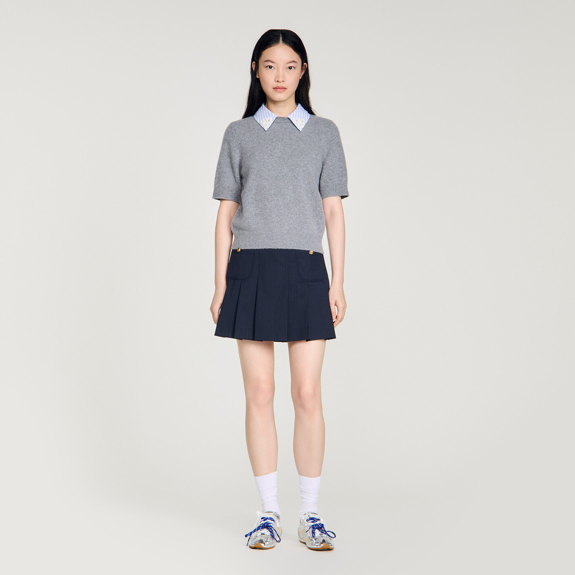 Pull à col détachable en laine