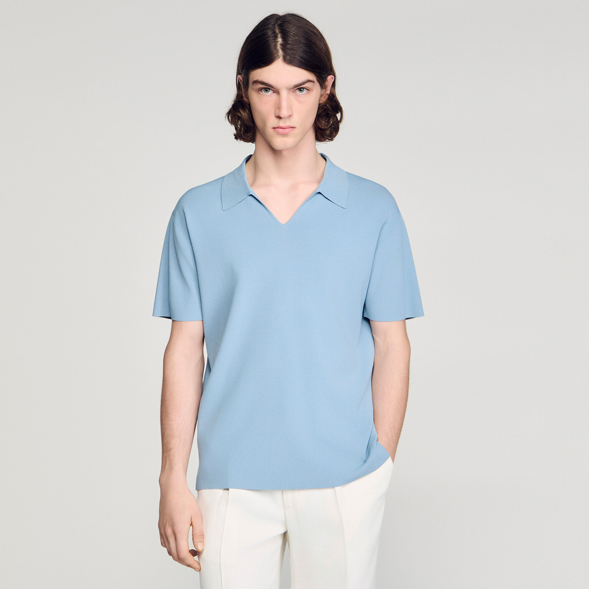 Chemise polo en maille élastique