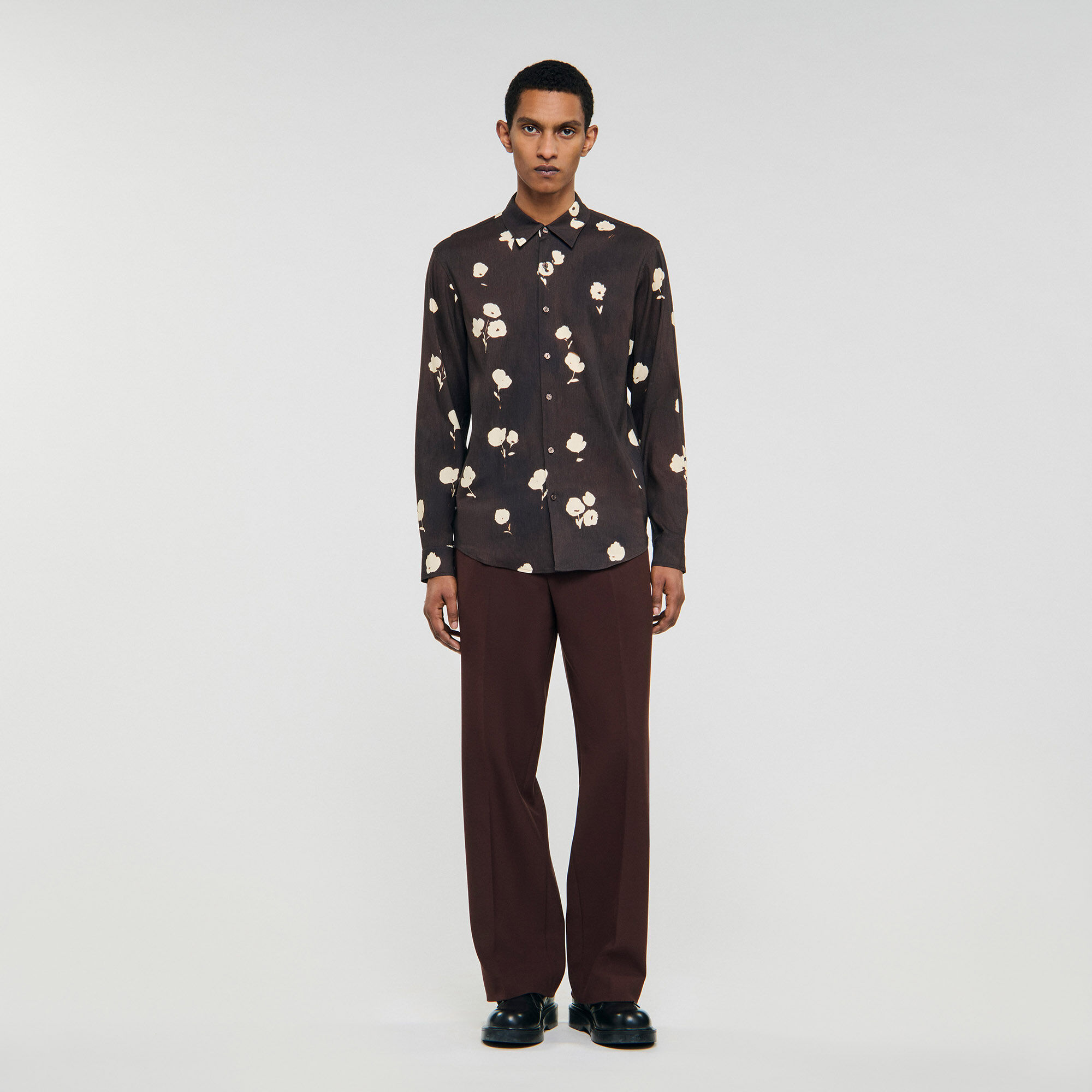 Chemise en lin imprimée fleurie