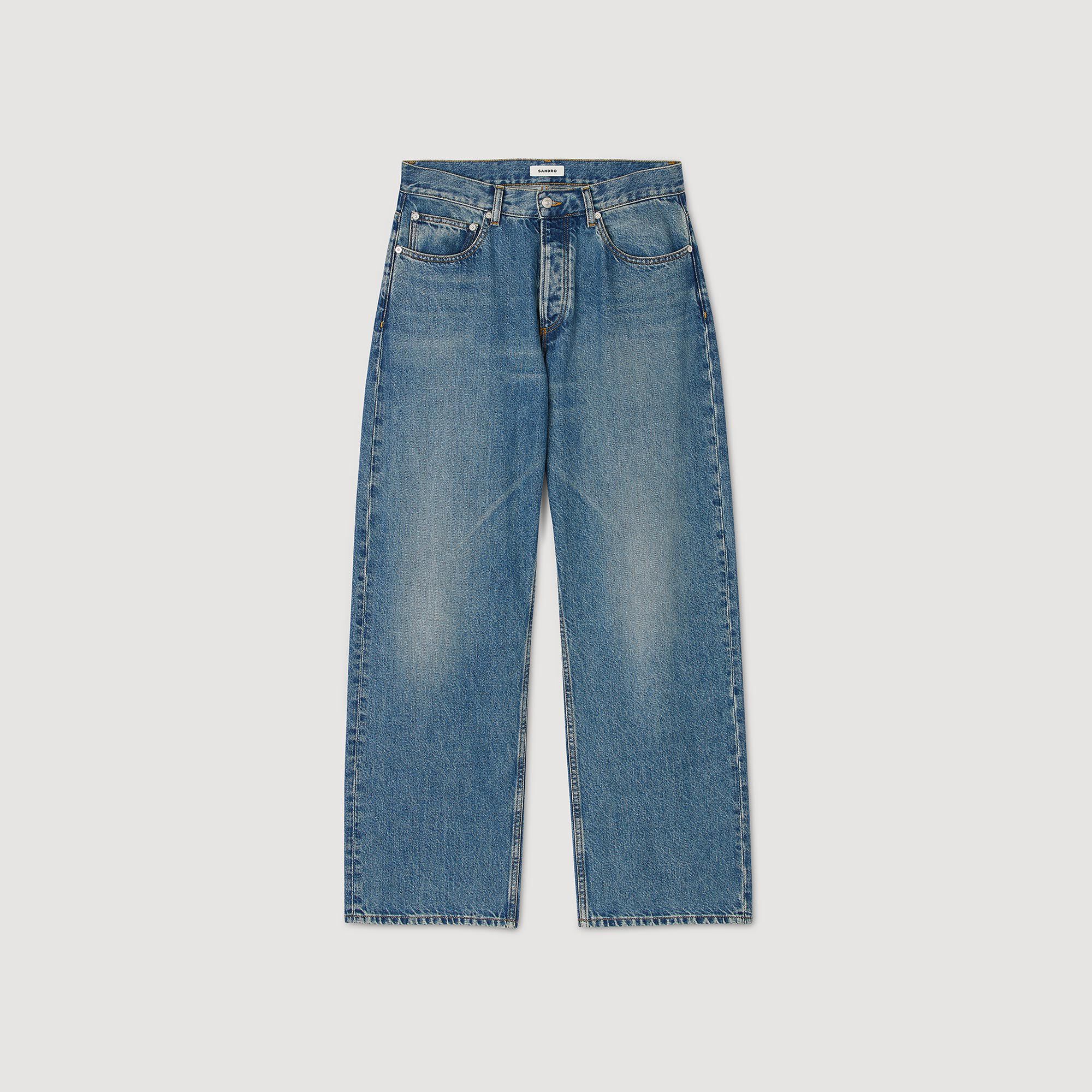 Jeans slim en denim usé