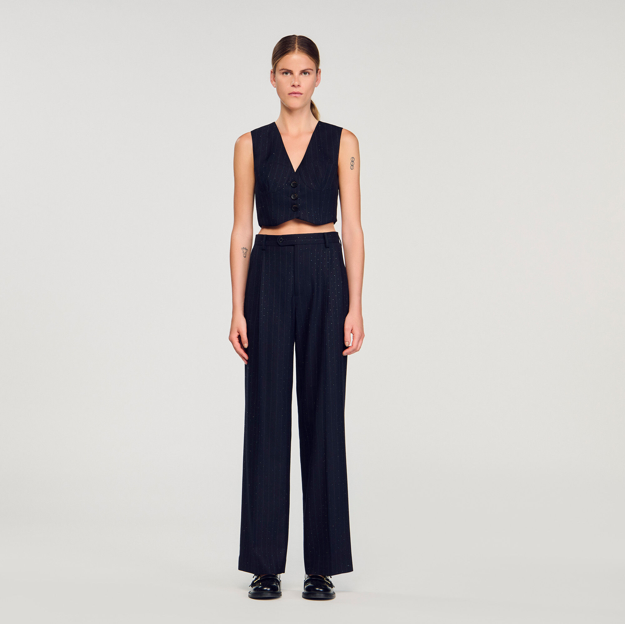 Gilet strass rayé