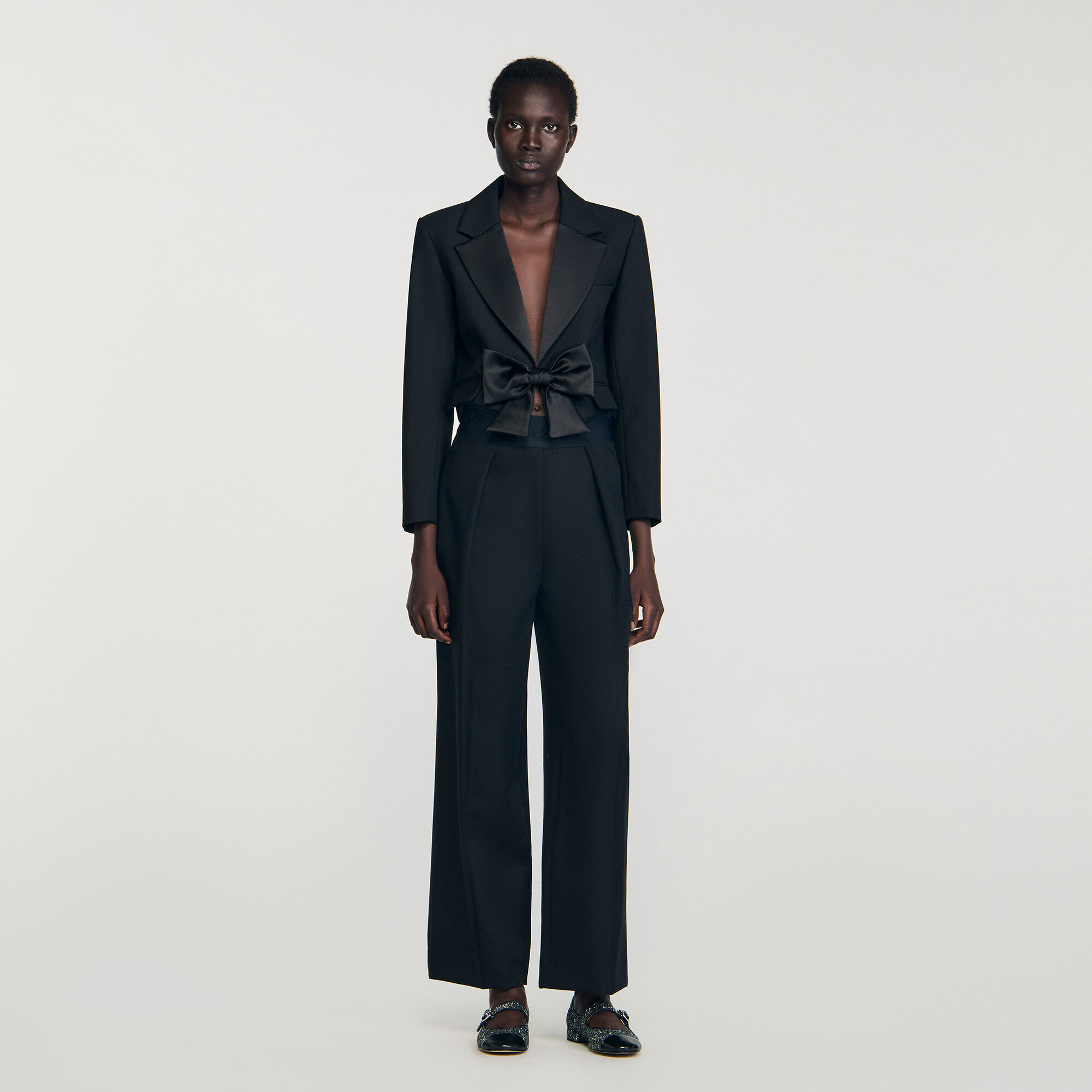 Pantalons à taille élastique à jambes larges