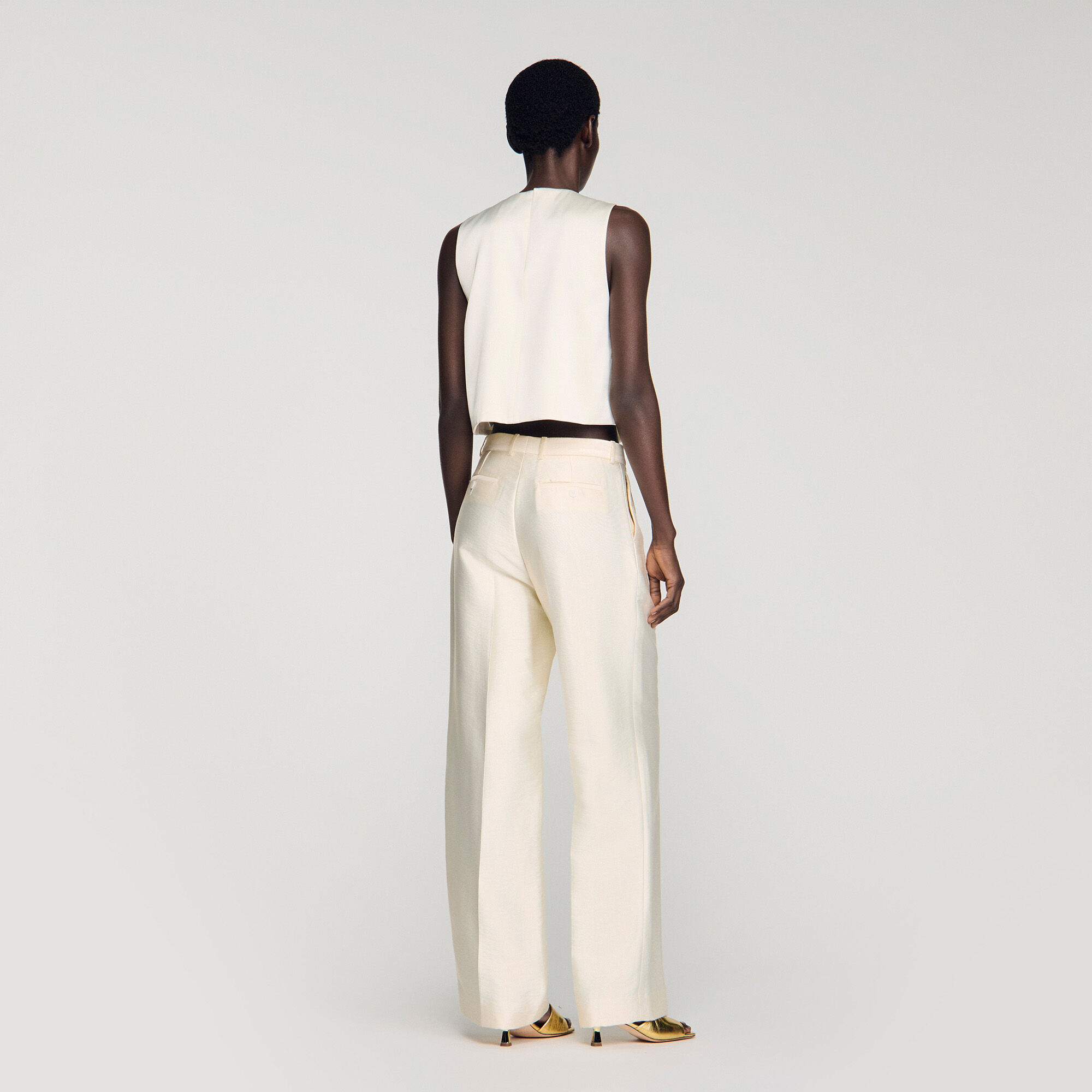 Crop top à nœud en satin