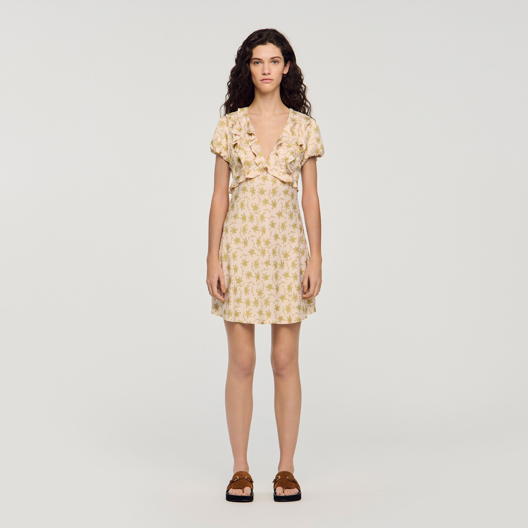 Robe courte imprimée fleurs
