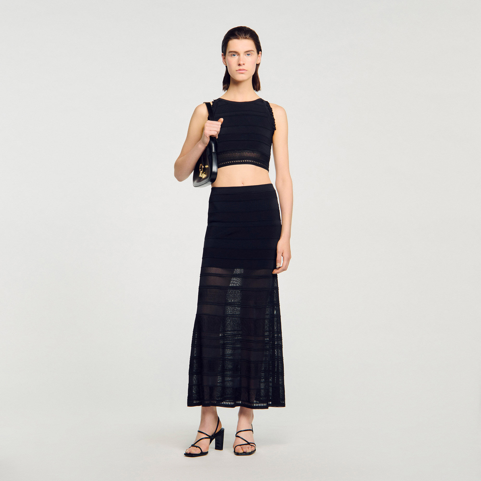 Jupe maxi tricot décorative