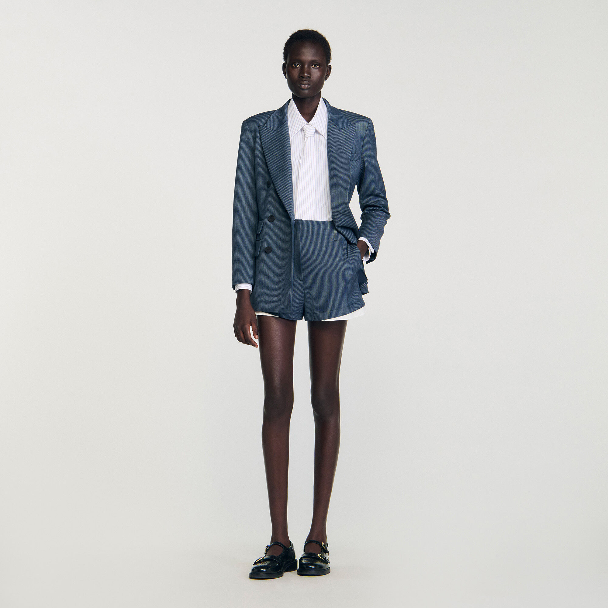 Shorts en couches à rayures