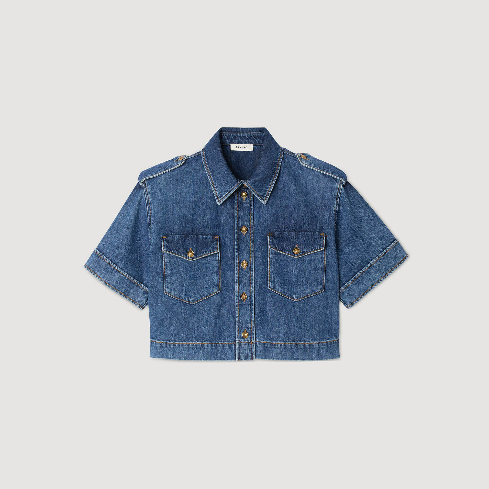 Chemise en denim courte