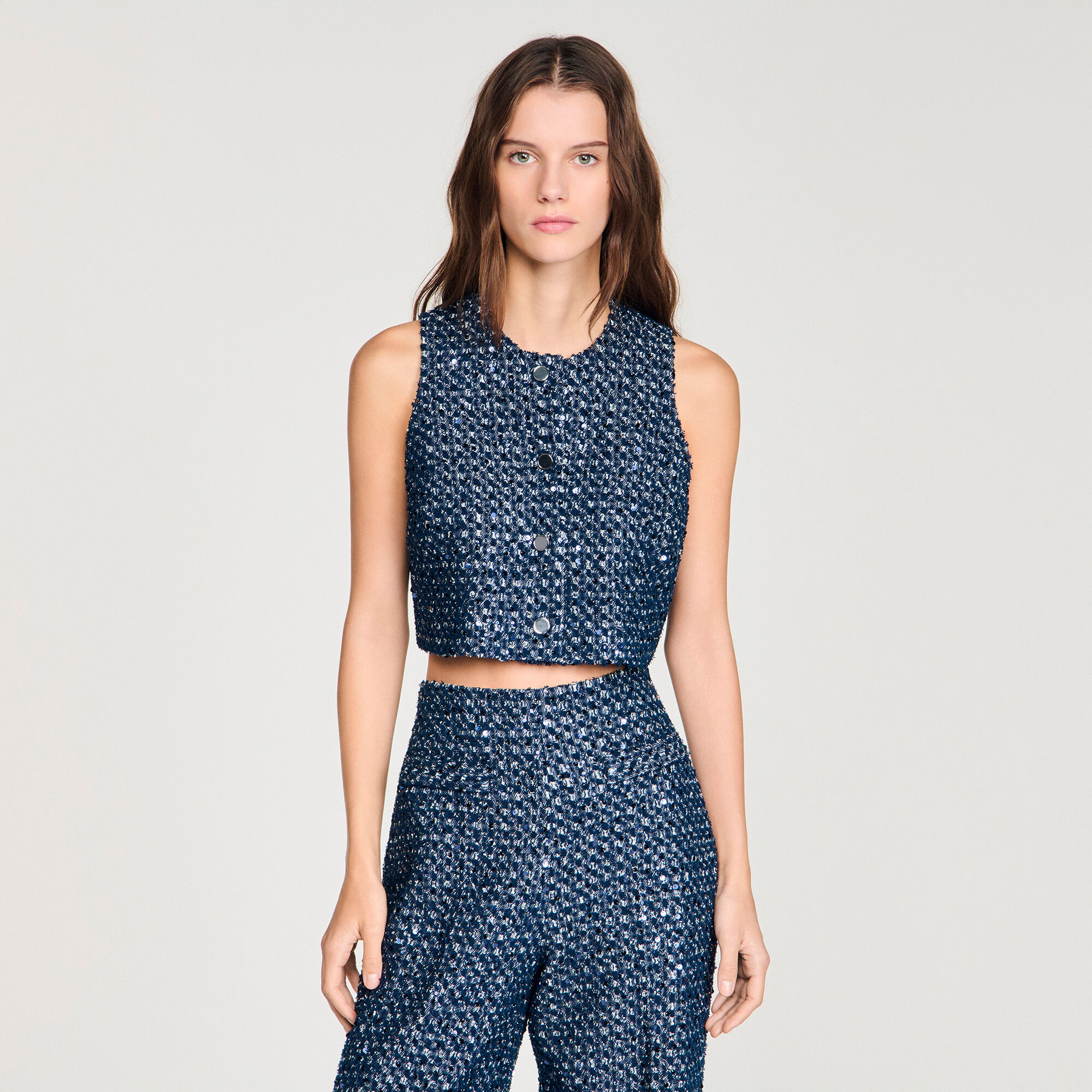 Haut crop en paillettes
