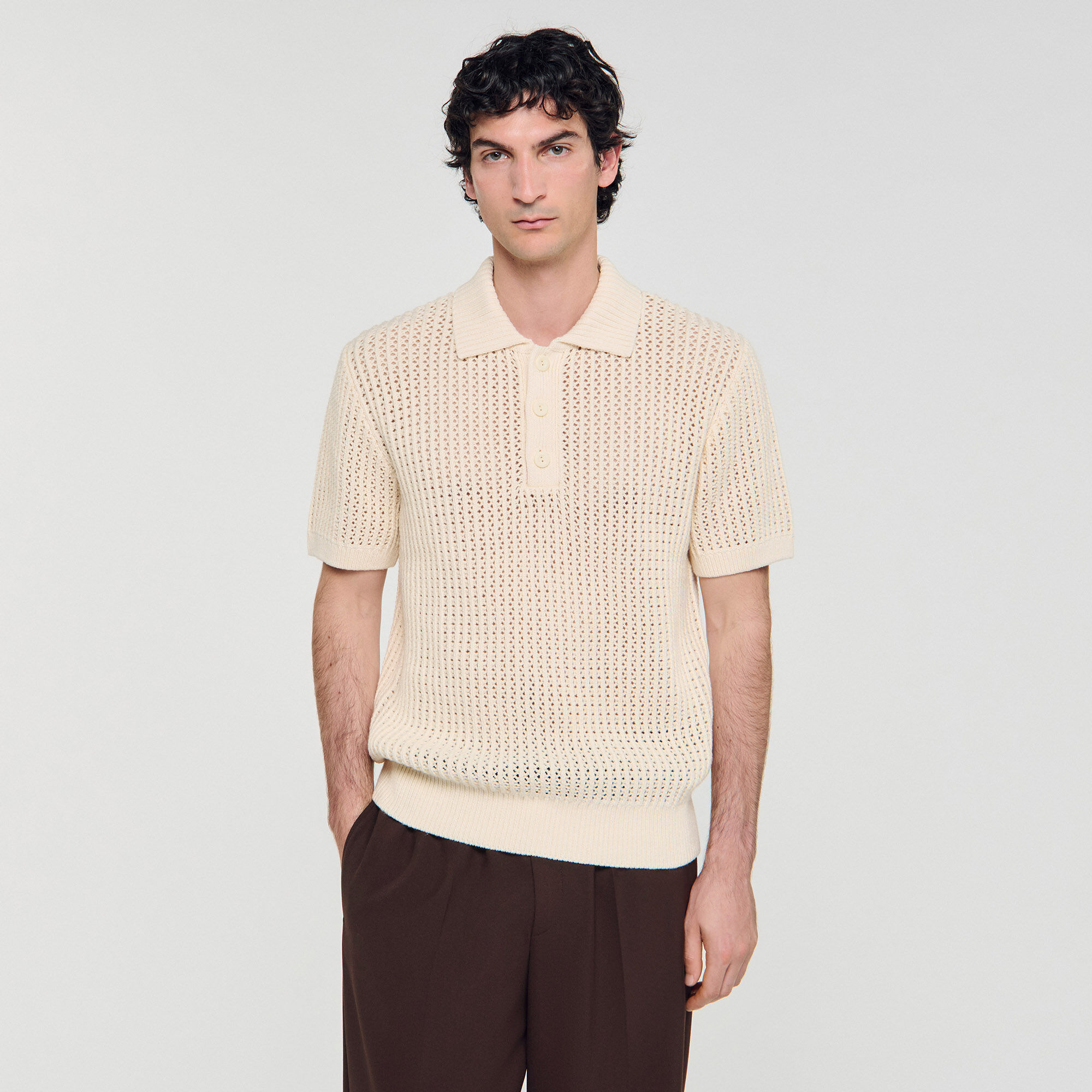 Chemise en coton à col polo