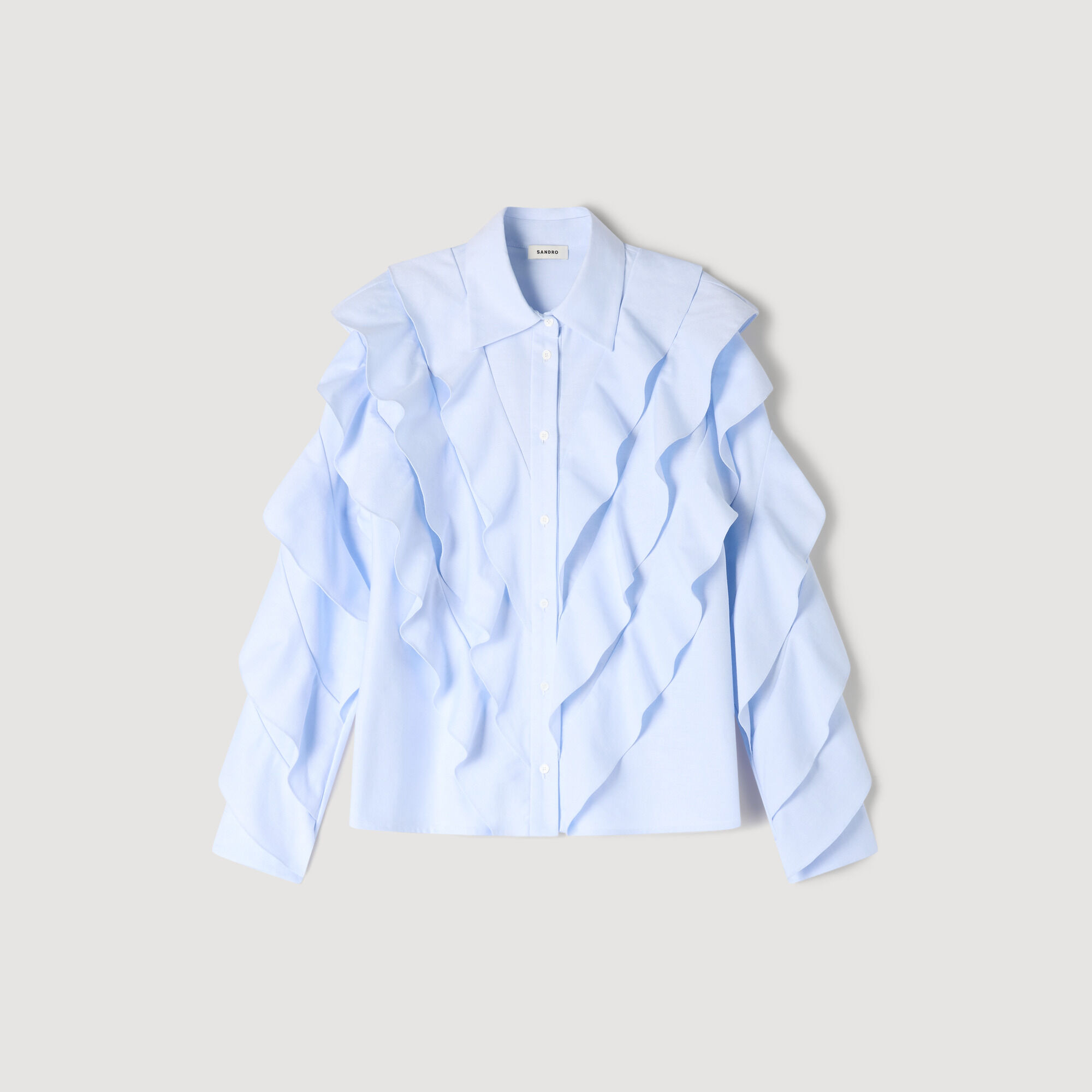 Chemise en coton à volants