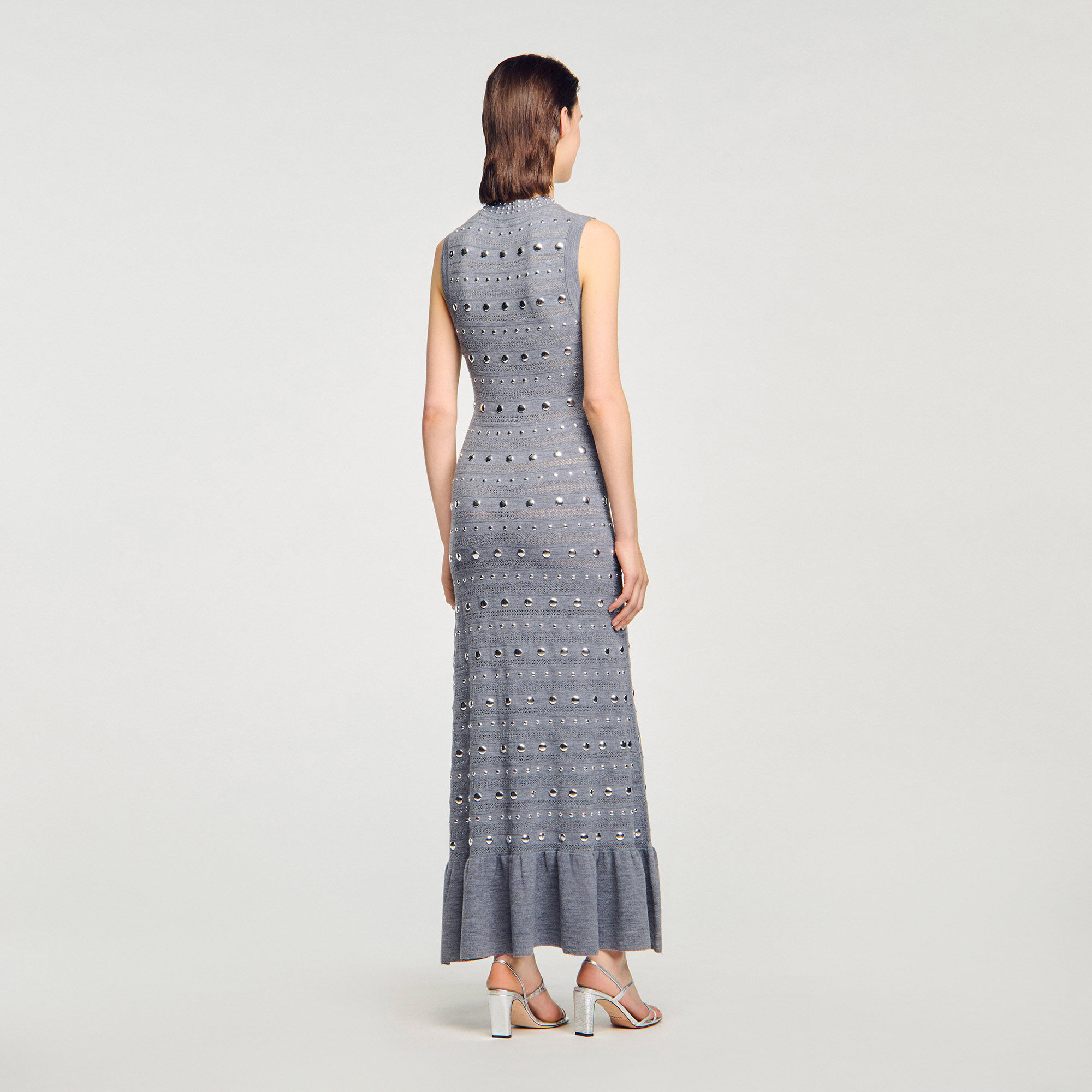 Robe maxi tricotée avec des boutons