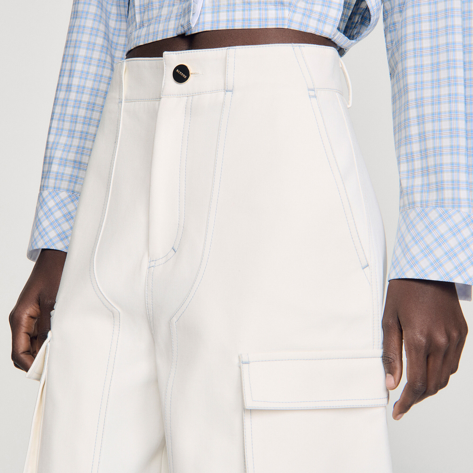 Shorts de coton bermuda à jambe large