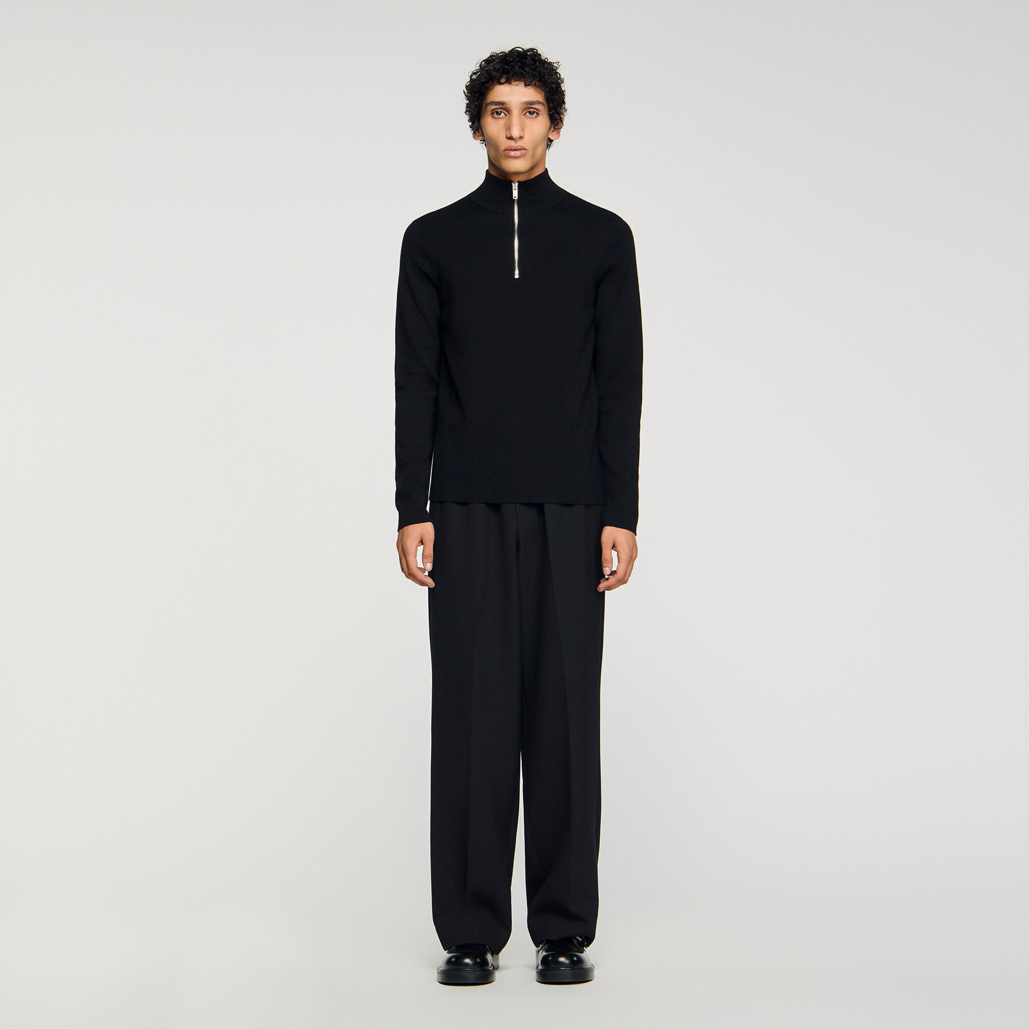 Pull en laine avec col à fermeture éclair