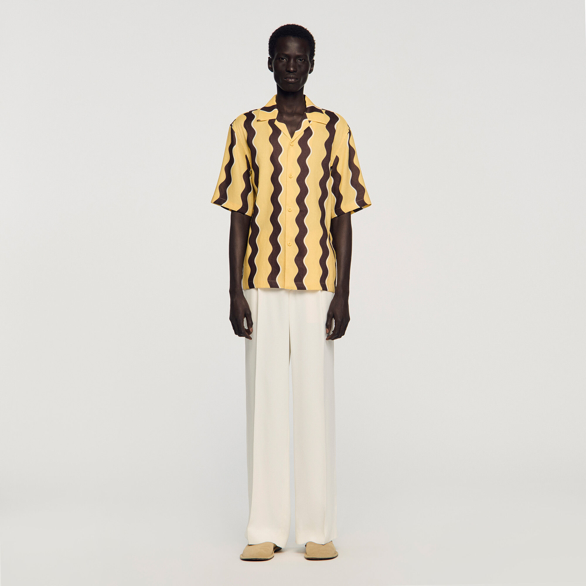 Chemise en lin imprimée