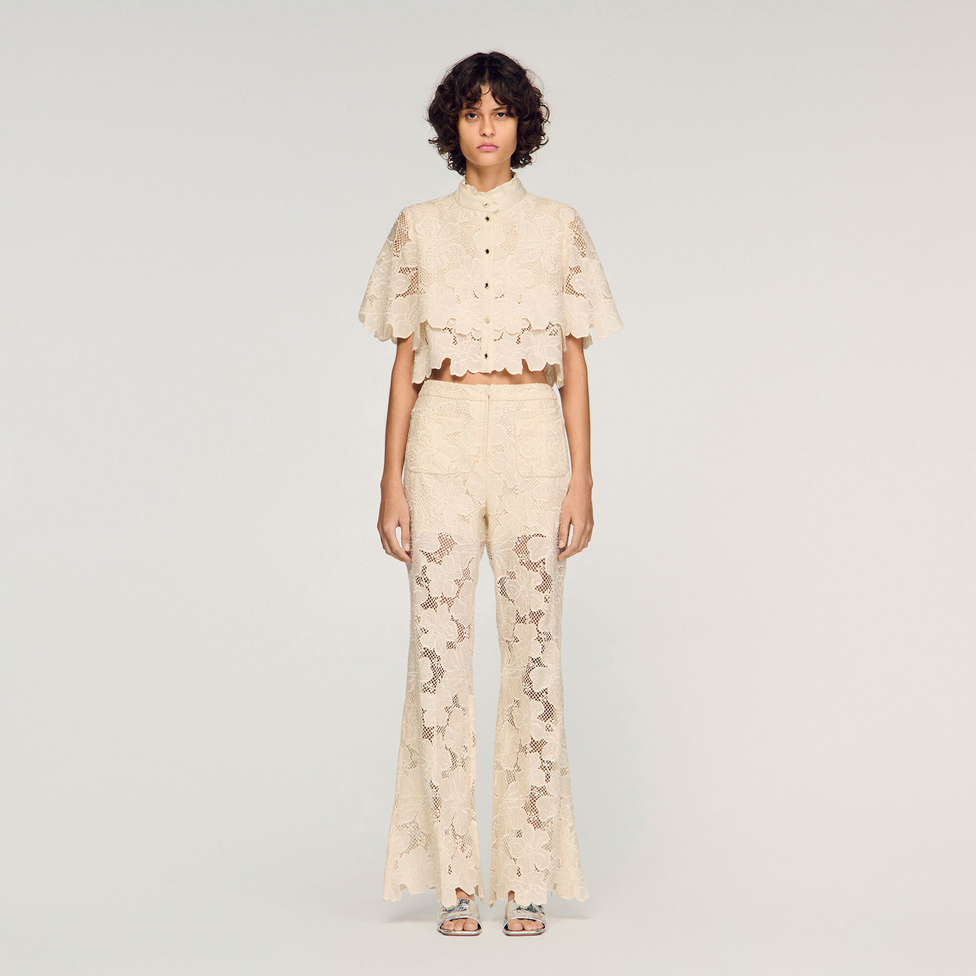 Pantalon en dentelle guipure