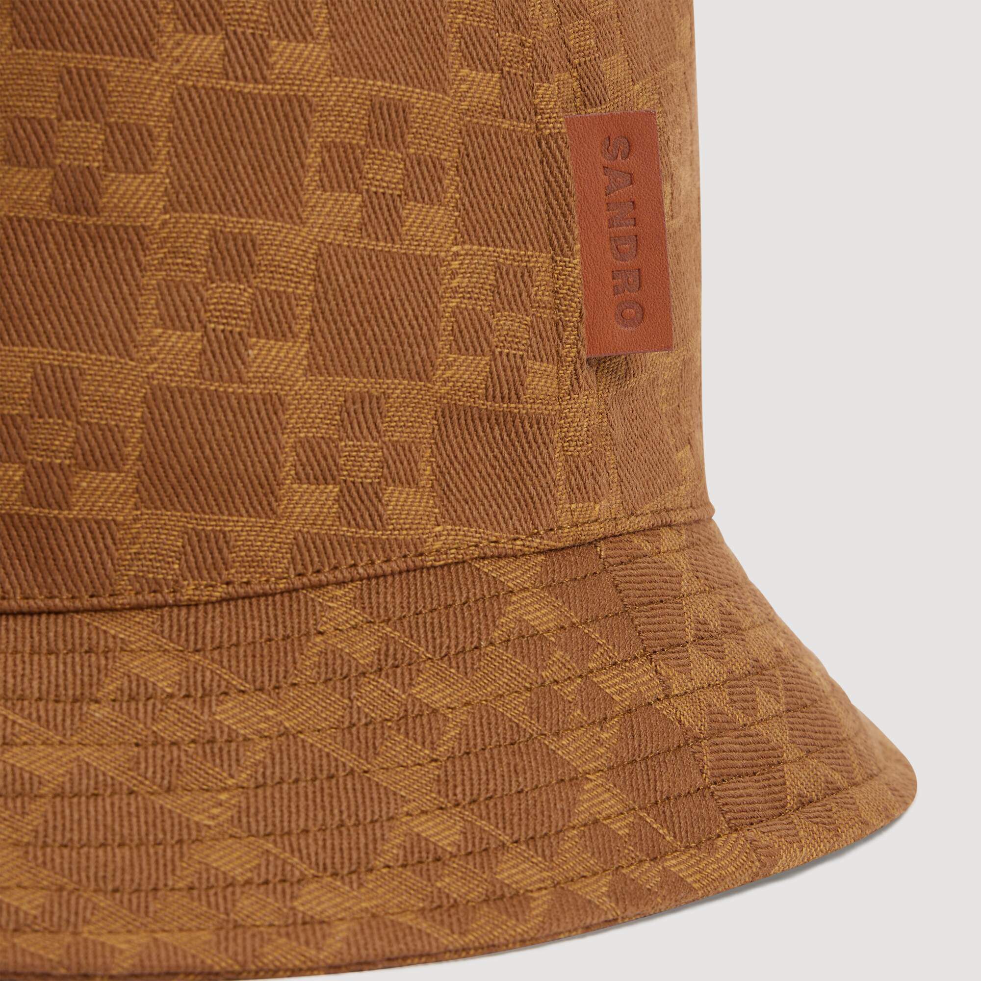 Chapeau melon en denim avec patch