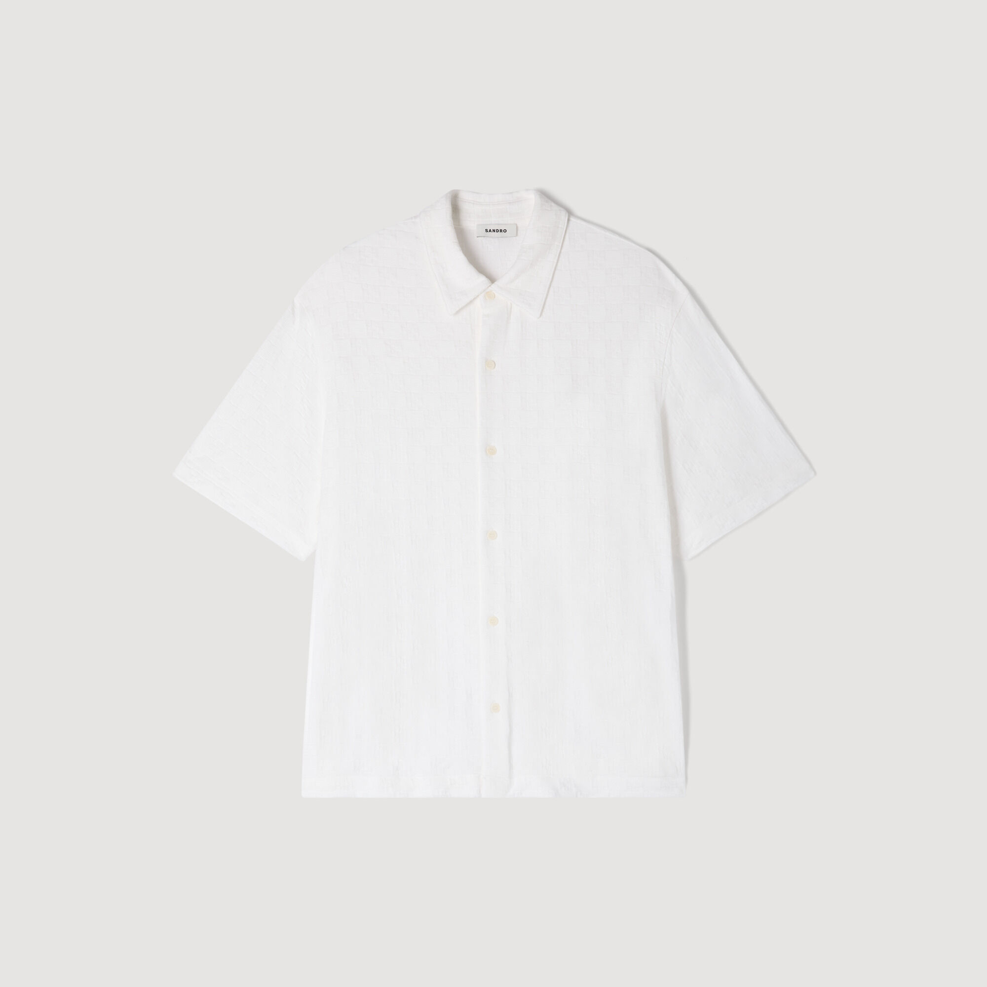 Chemise en coton jacquard carré croix