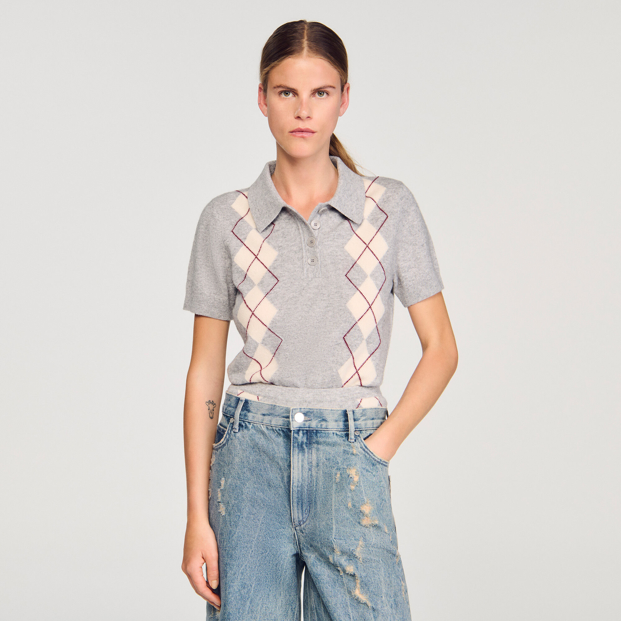 Pull-over à motif argyle