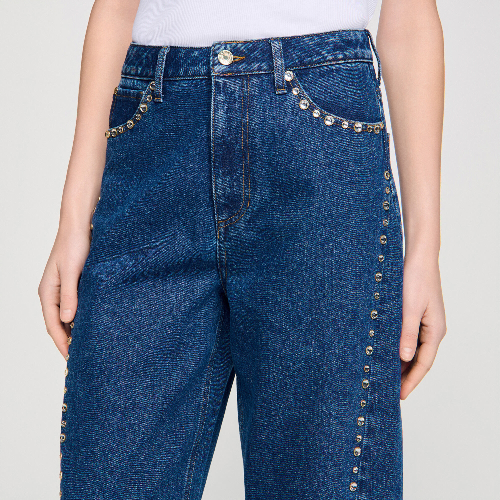 Jean barrel strass