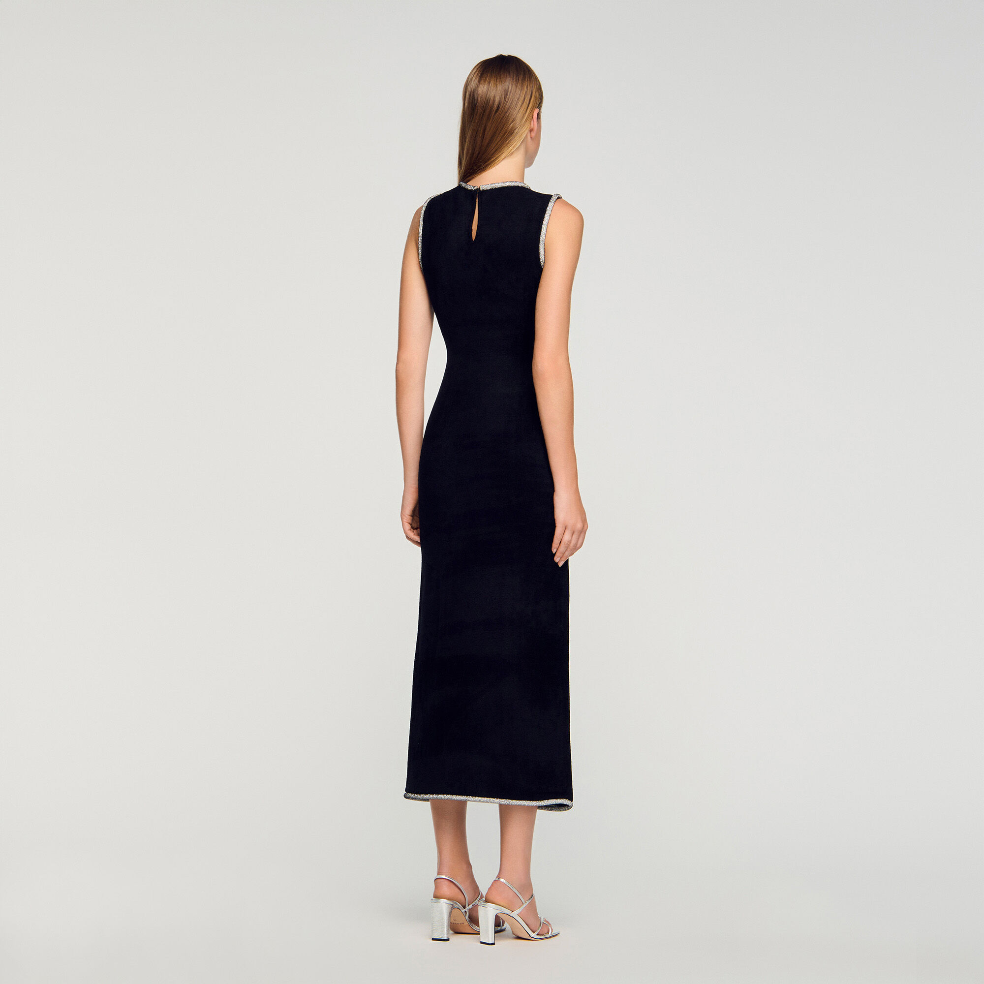 Robe maxi à fente strass