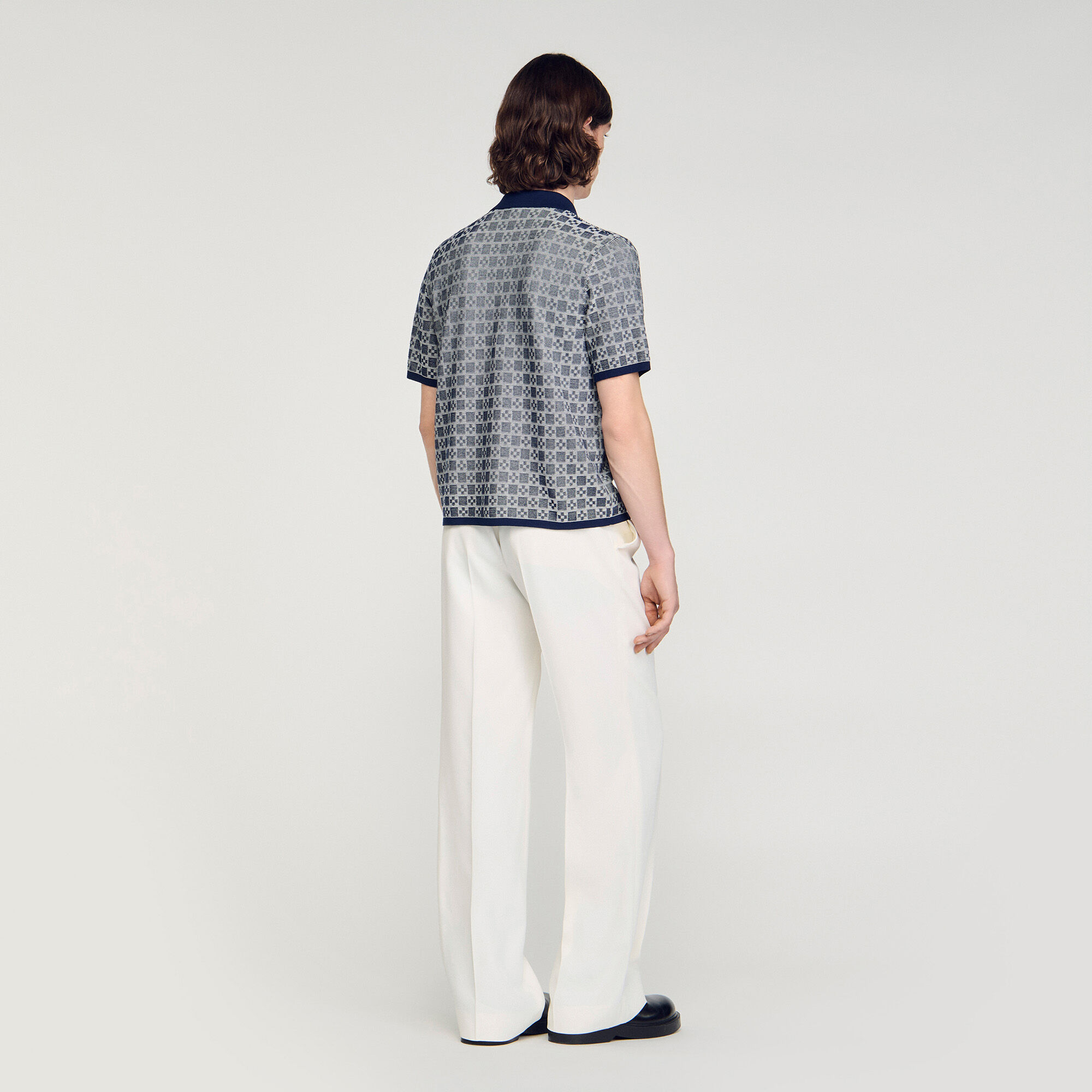 Chemise jacquard carrée en forme de croix