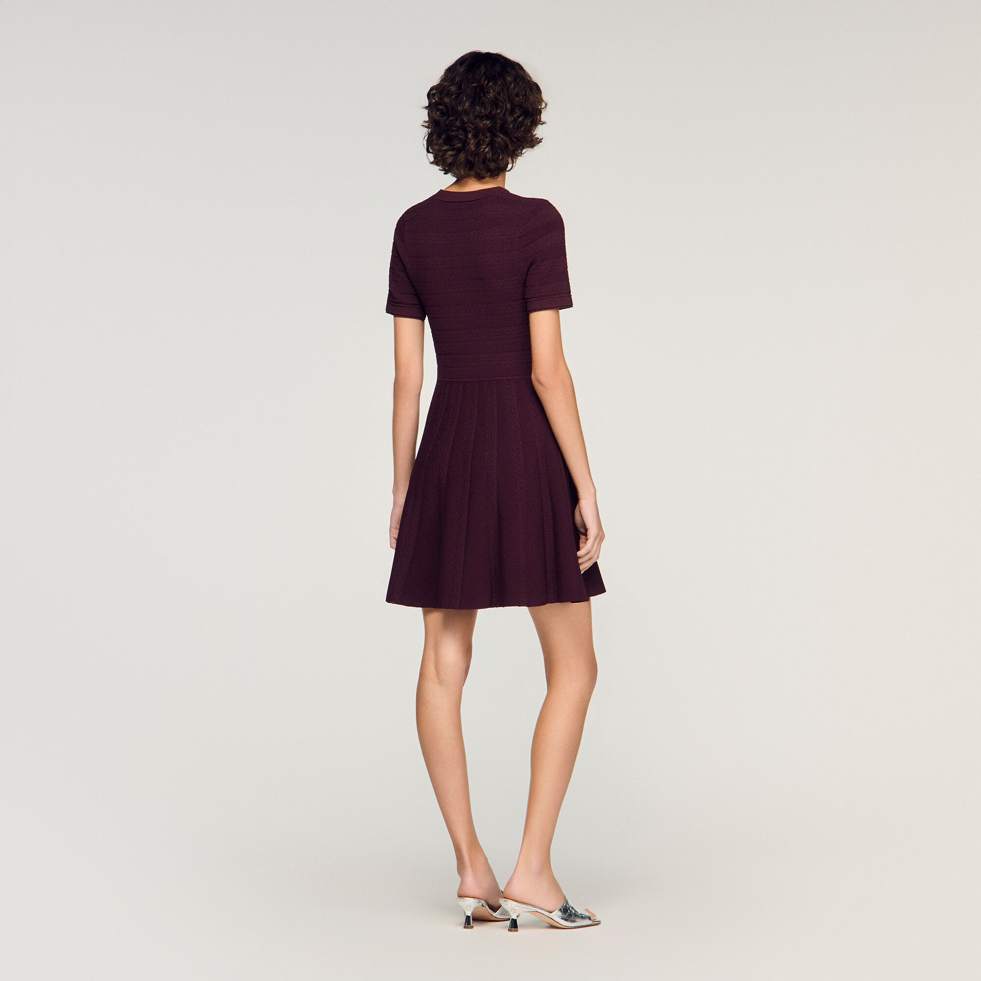 Robe mini tricot imprimée fleurie