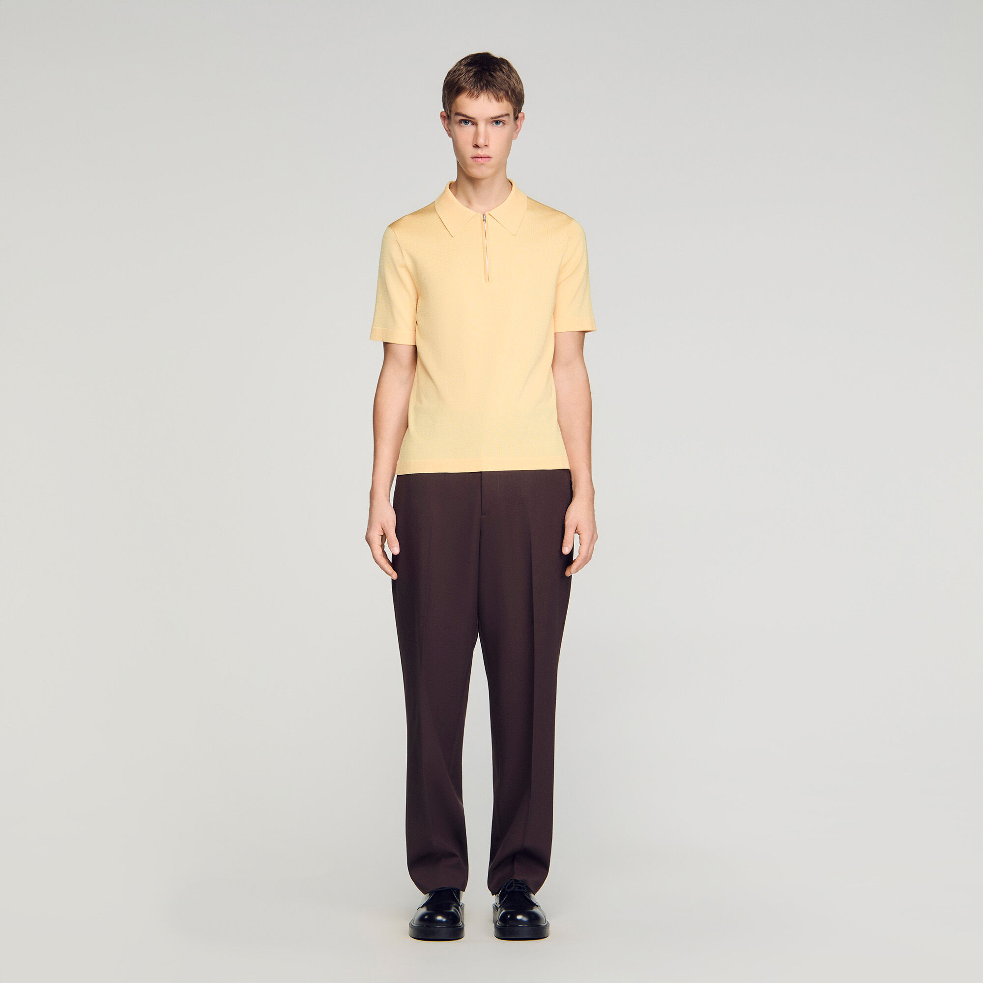 Pull-over à col zipé en maille