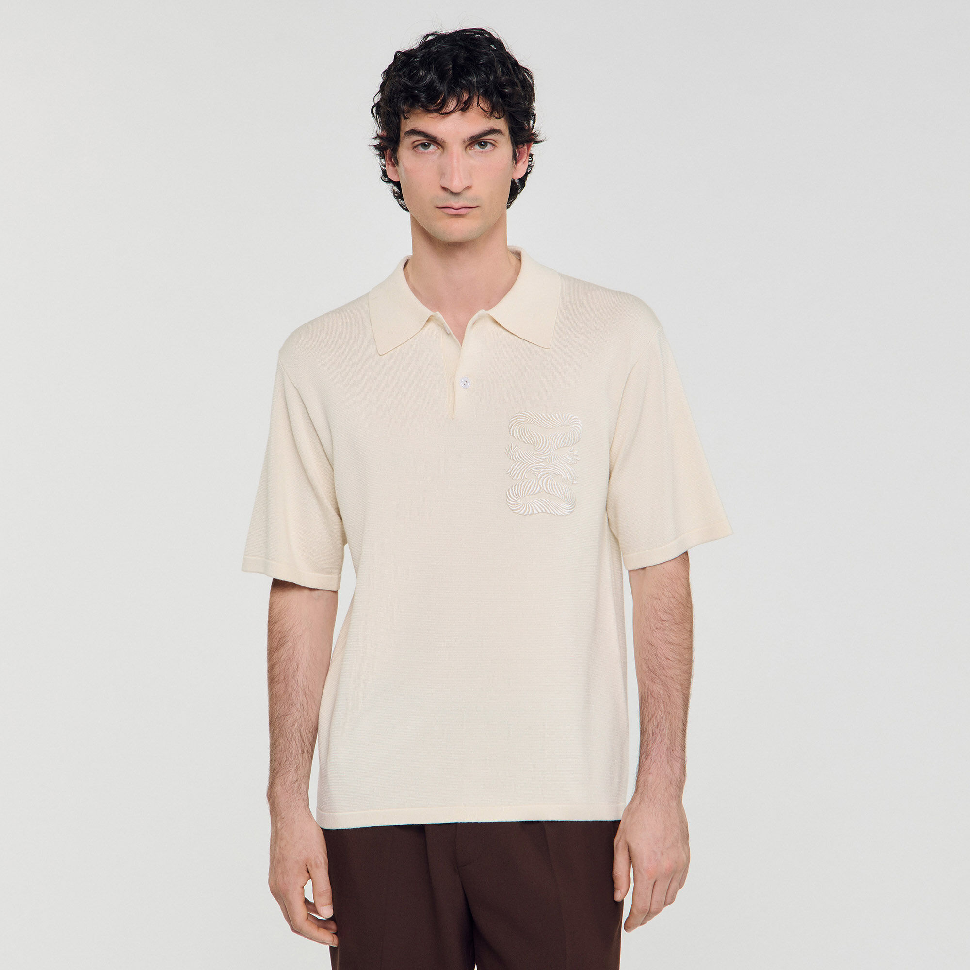 Polo avec broderie en corde