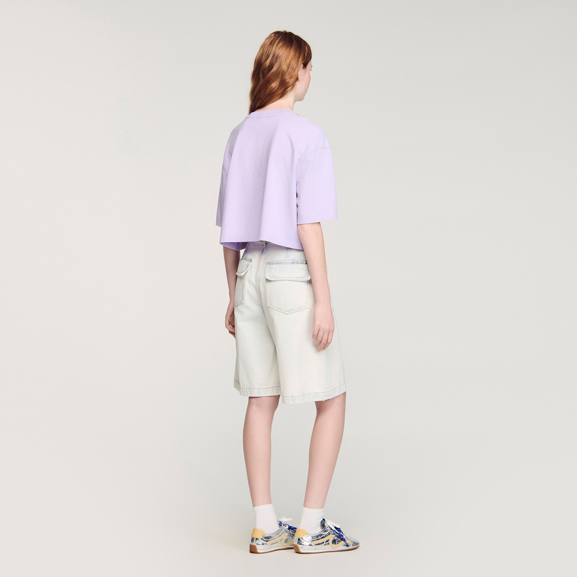 T-shirt cropped strass