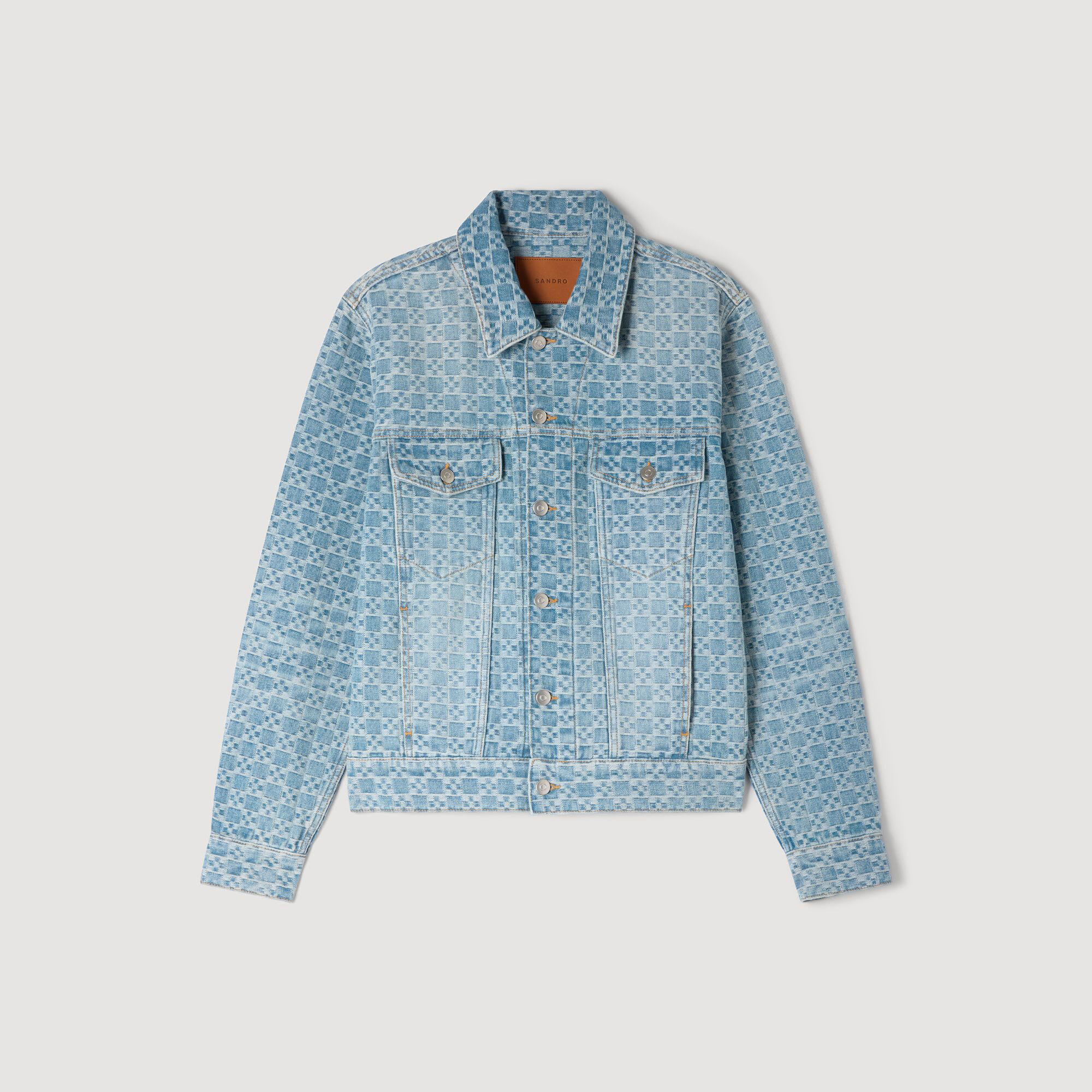 Veste en denim à croix carrée