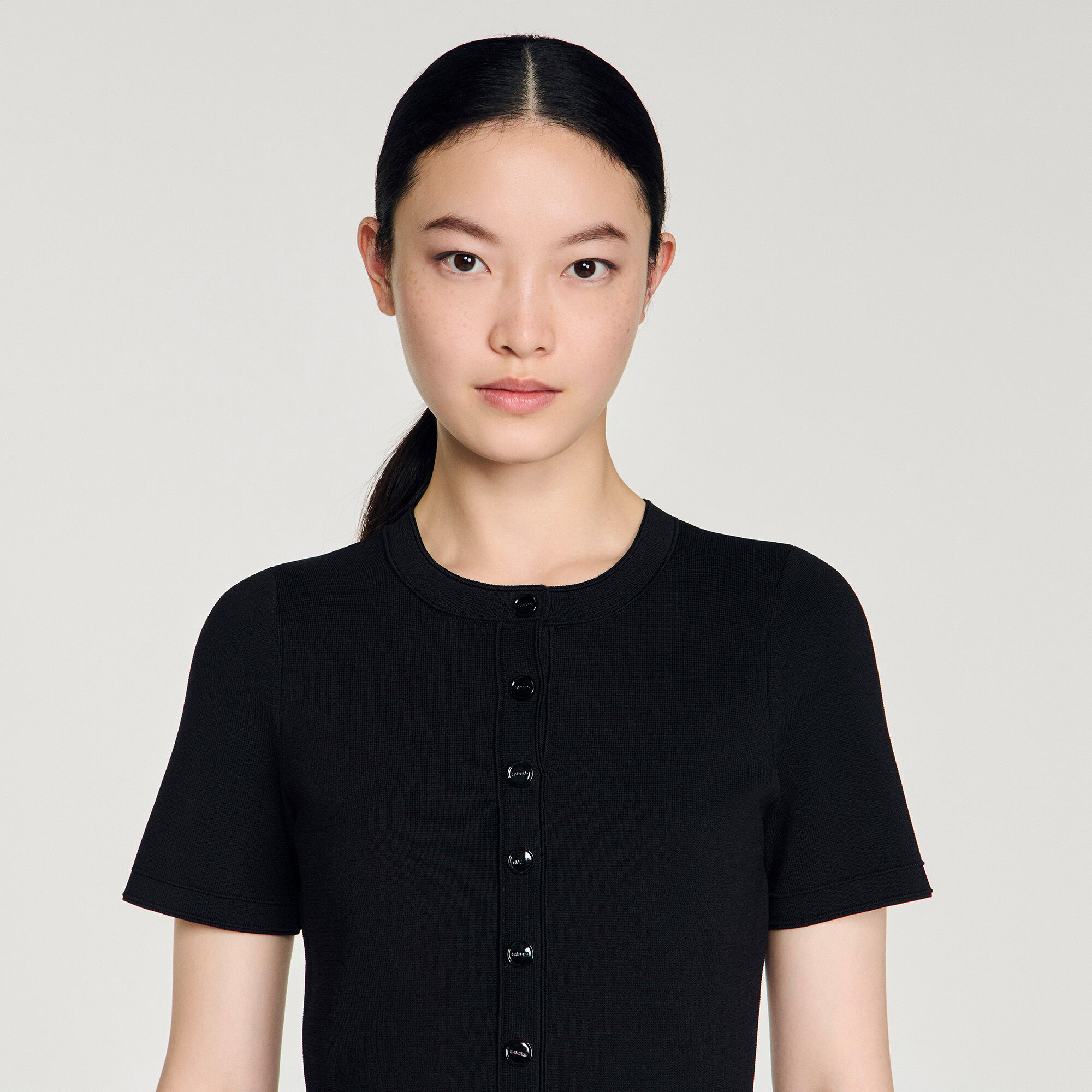 Robe maxi à peplum en maille