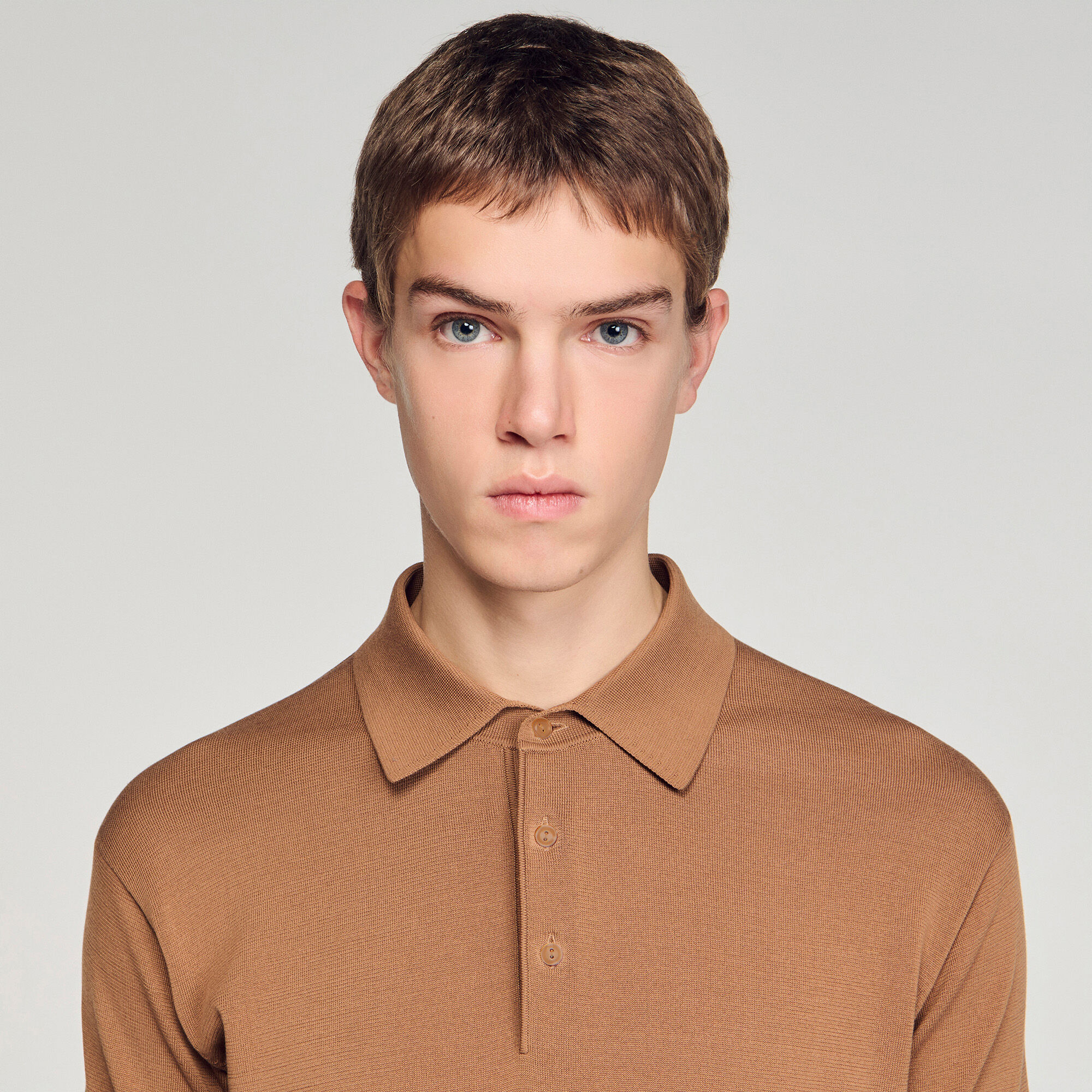 Chemise polo en coton et soie