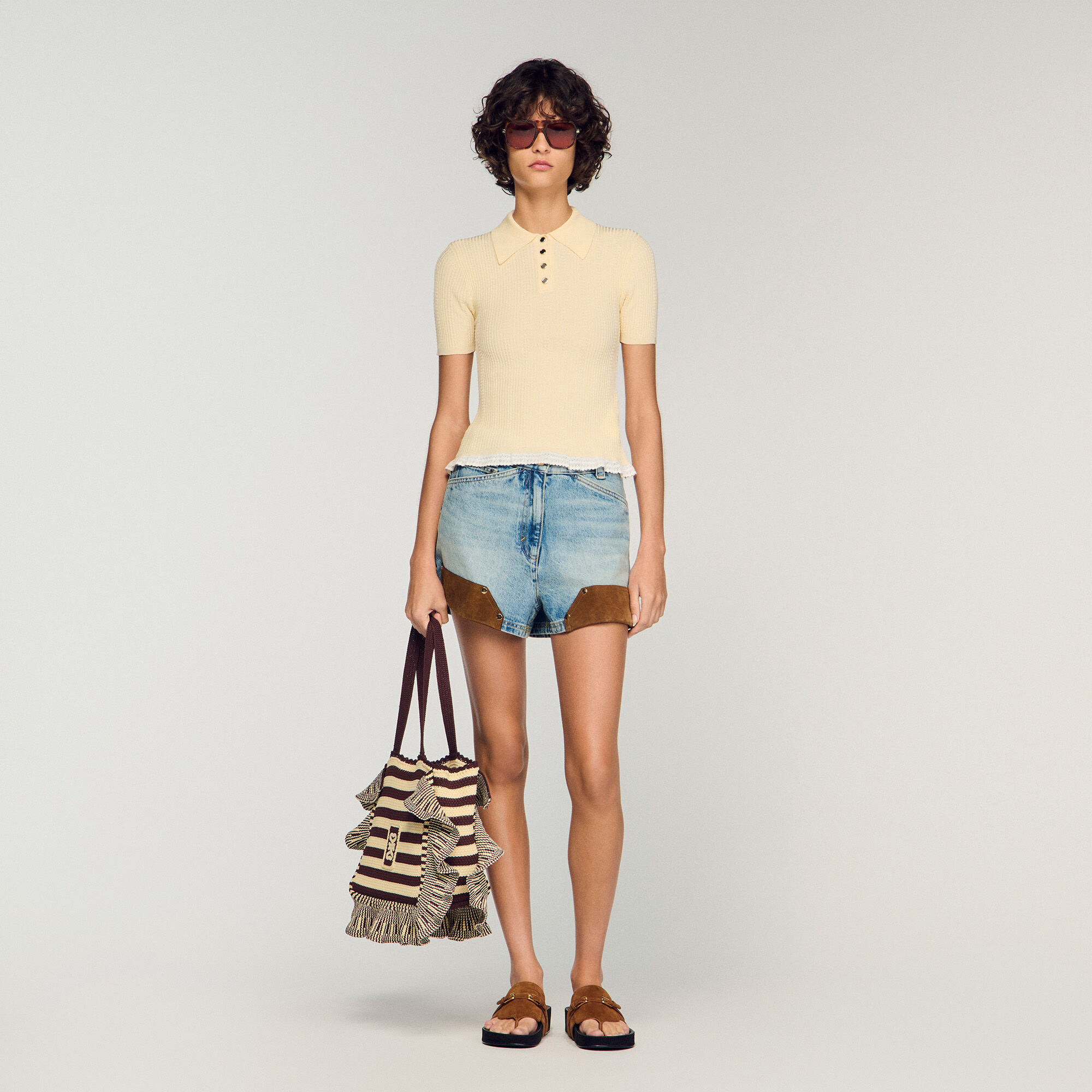 Sac crochet rayé