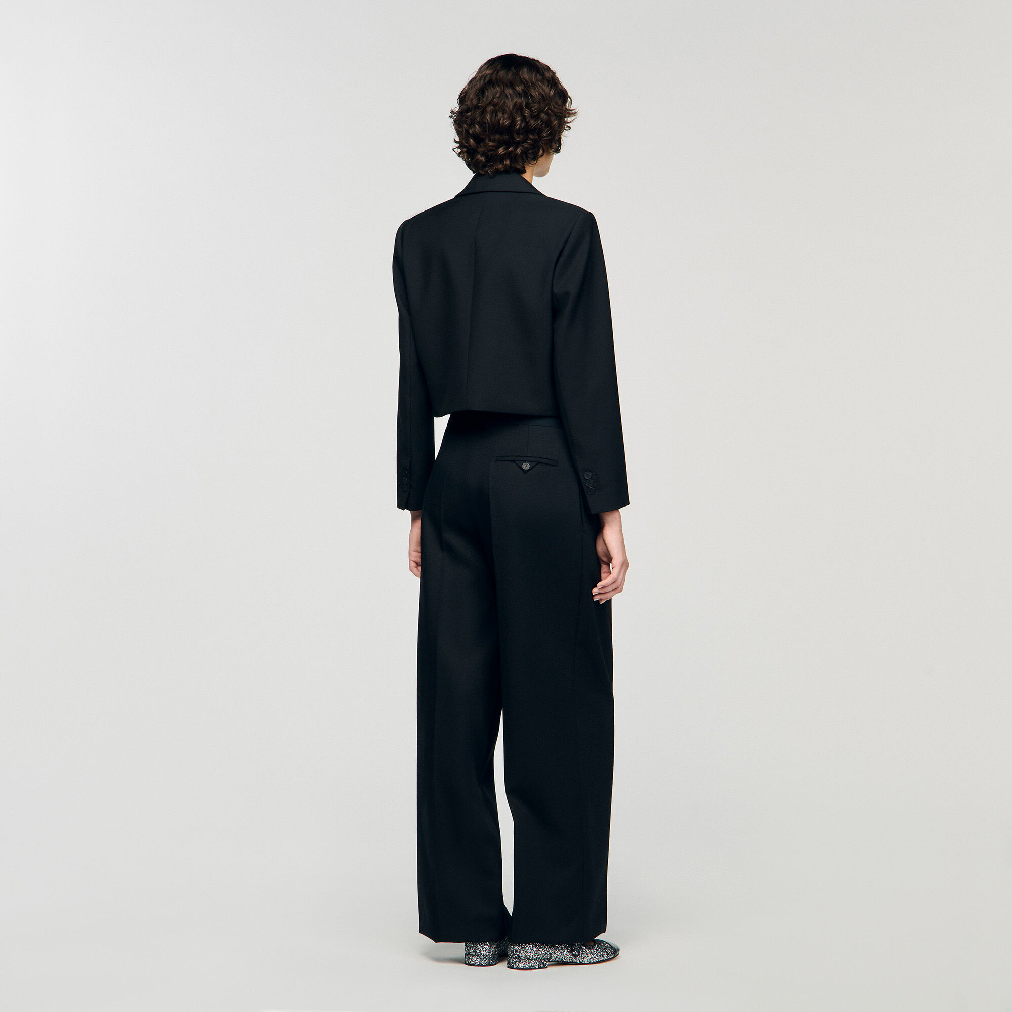 Veste courte en satin avec nœud