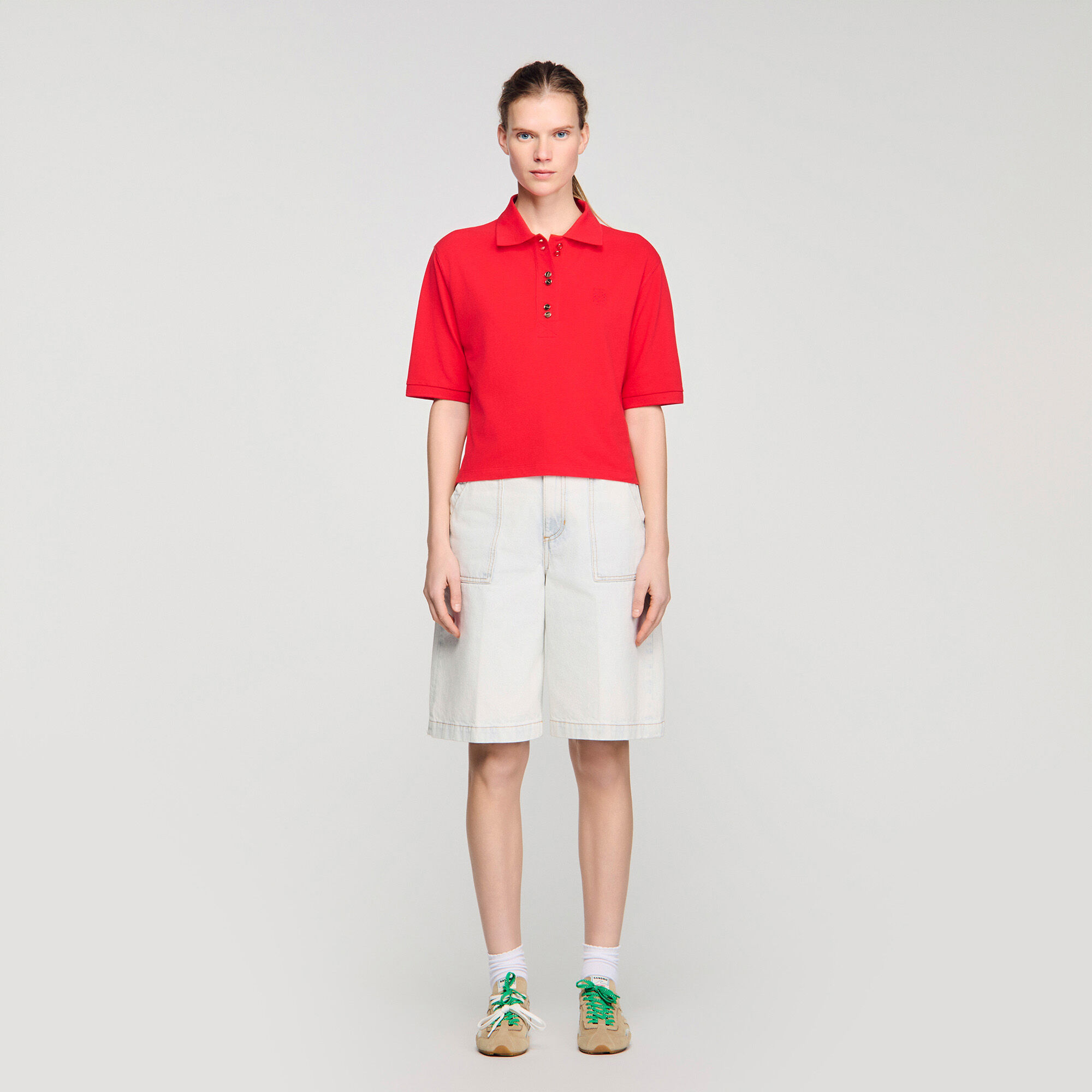Chemise polo à boutons fantaisie