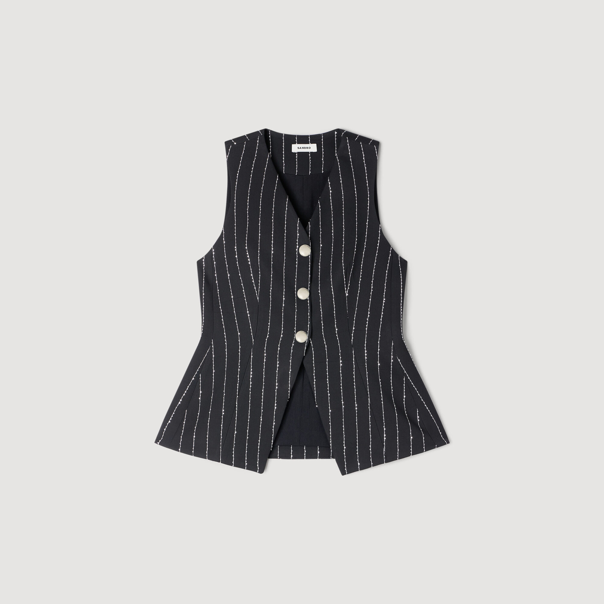 Gilet rayé strassé
