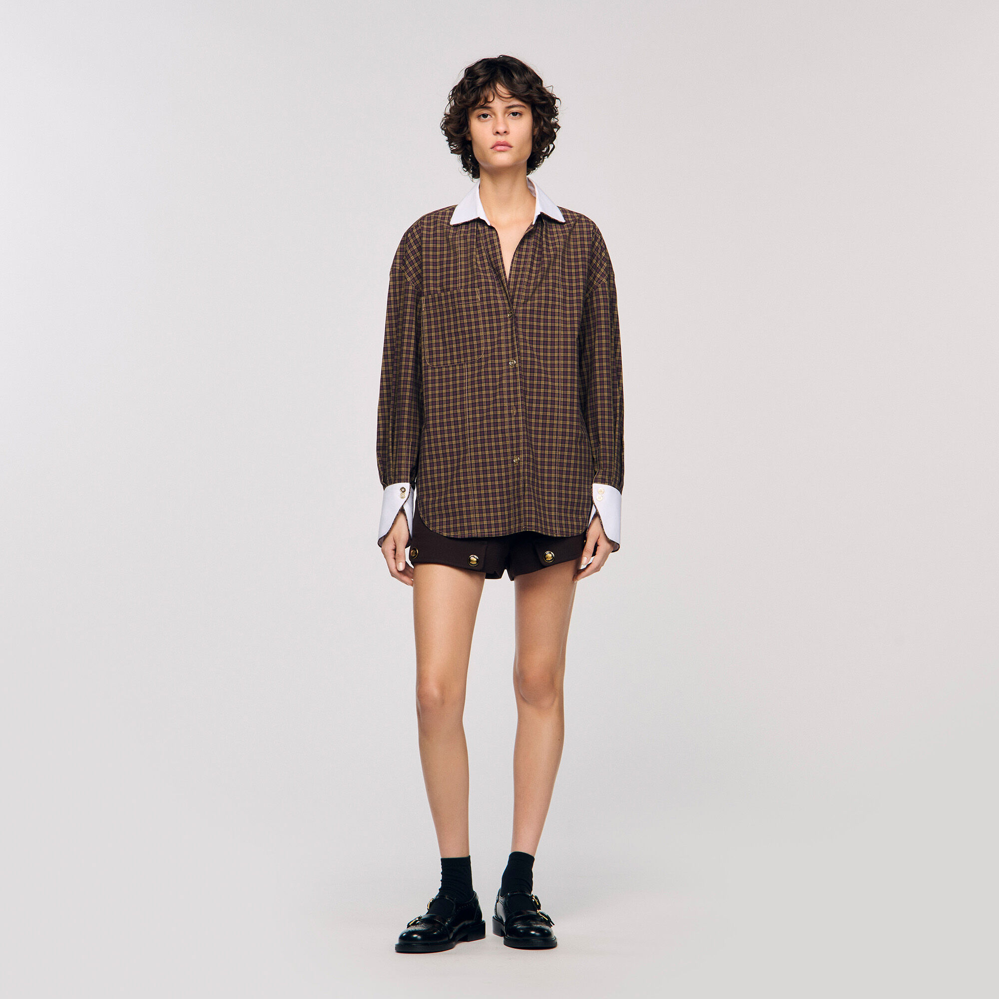 Chemise à carreaux bi-ton