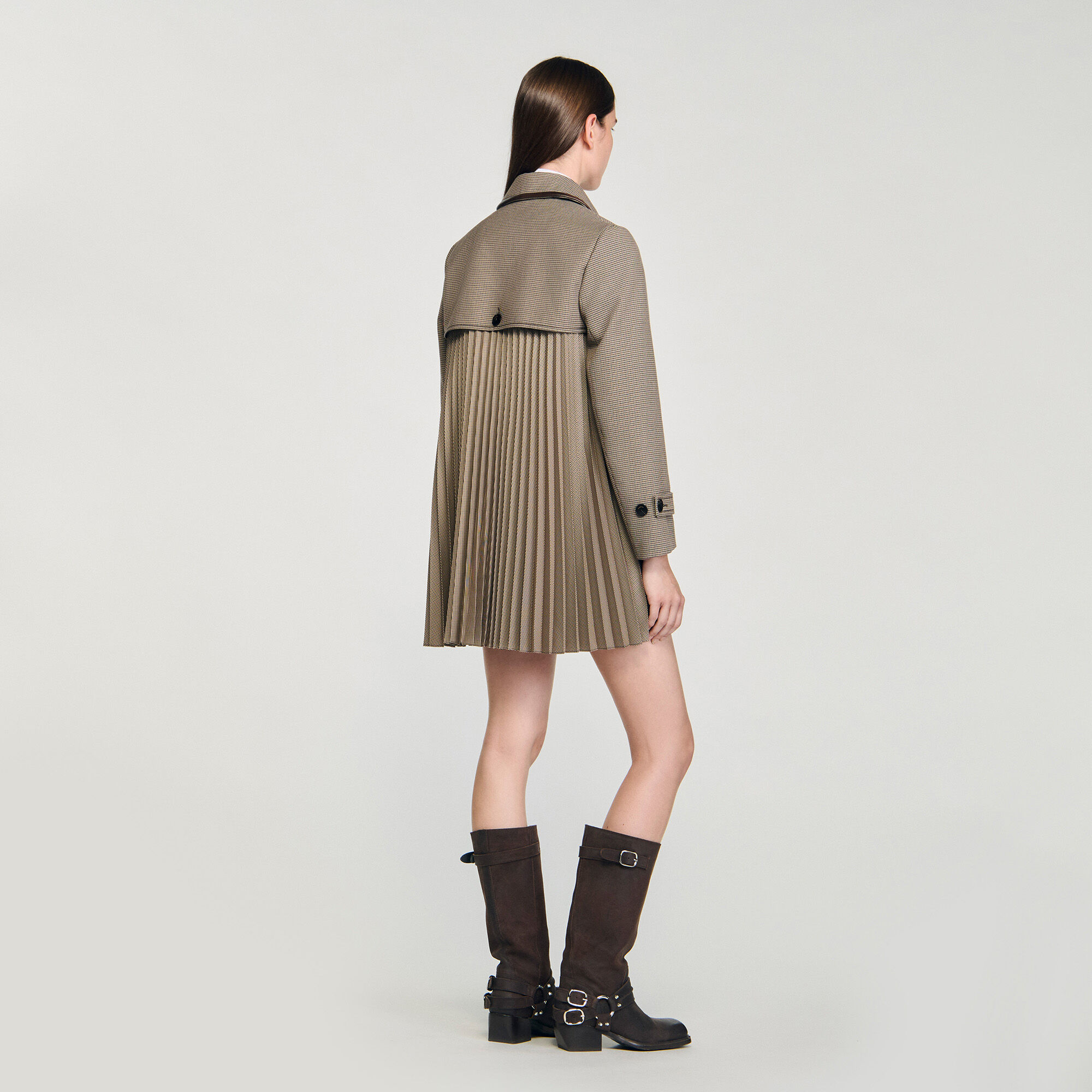 Trench à motif houndstooth