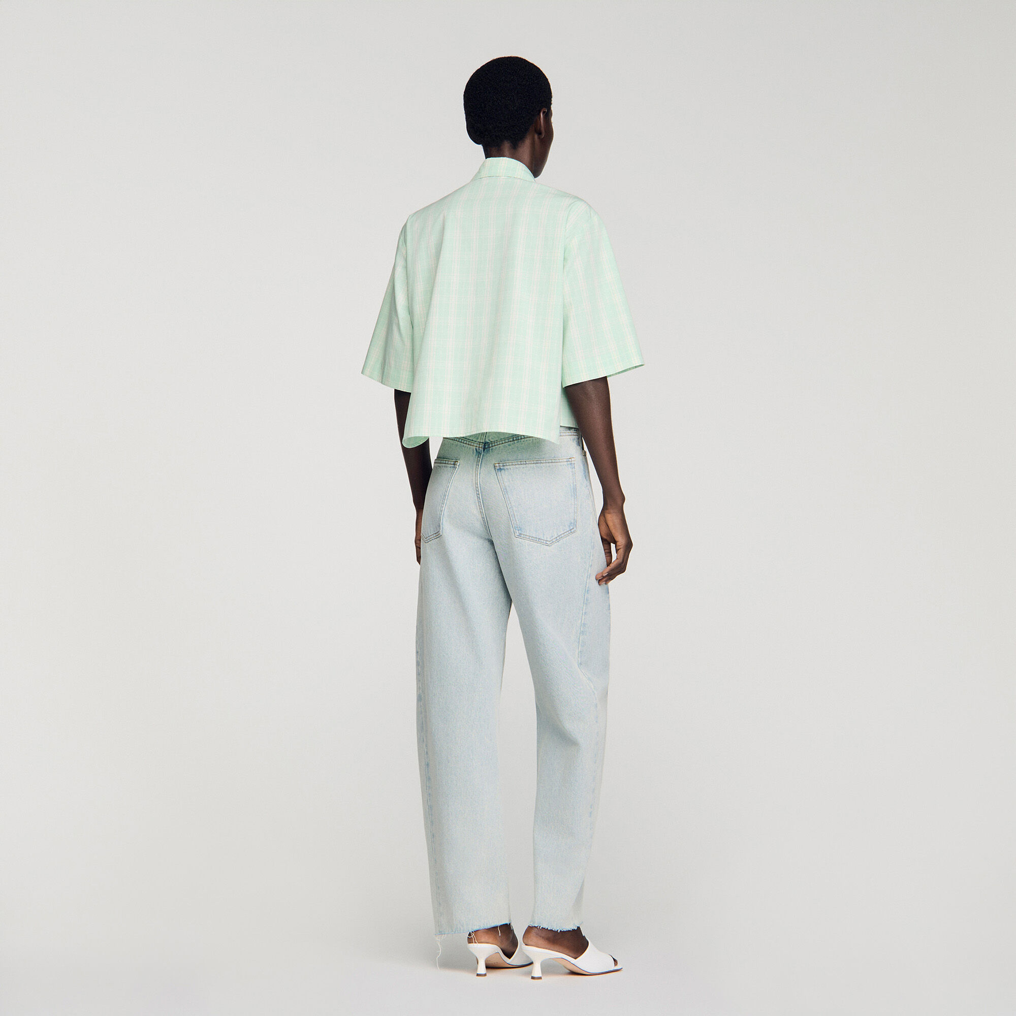 Chemise à carreaux courte