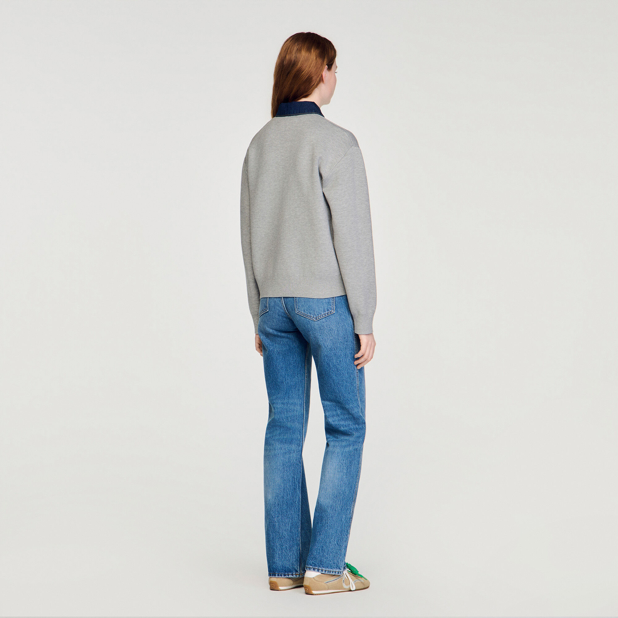 Pull à col en denim